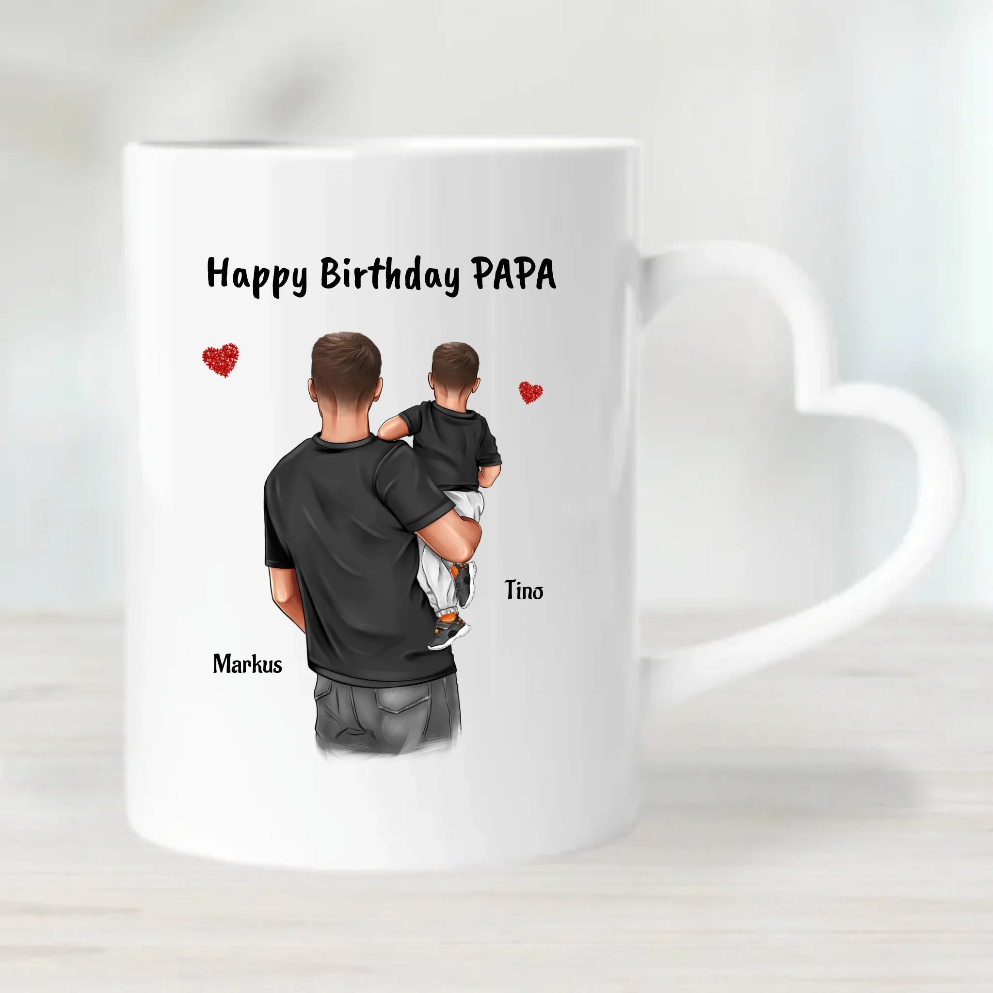 Vater Geburtstagsgeschenk Tasse Bild mit Sohn - Cantty
