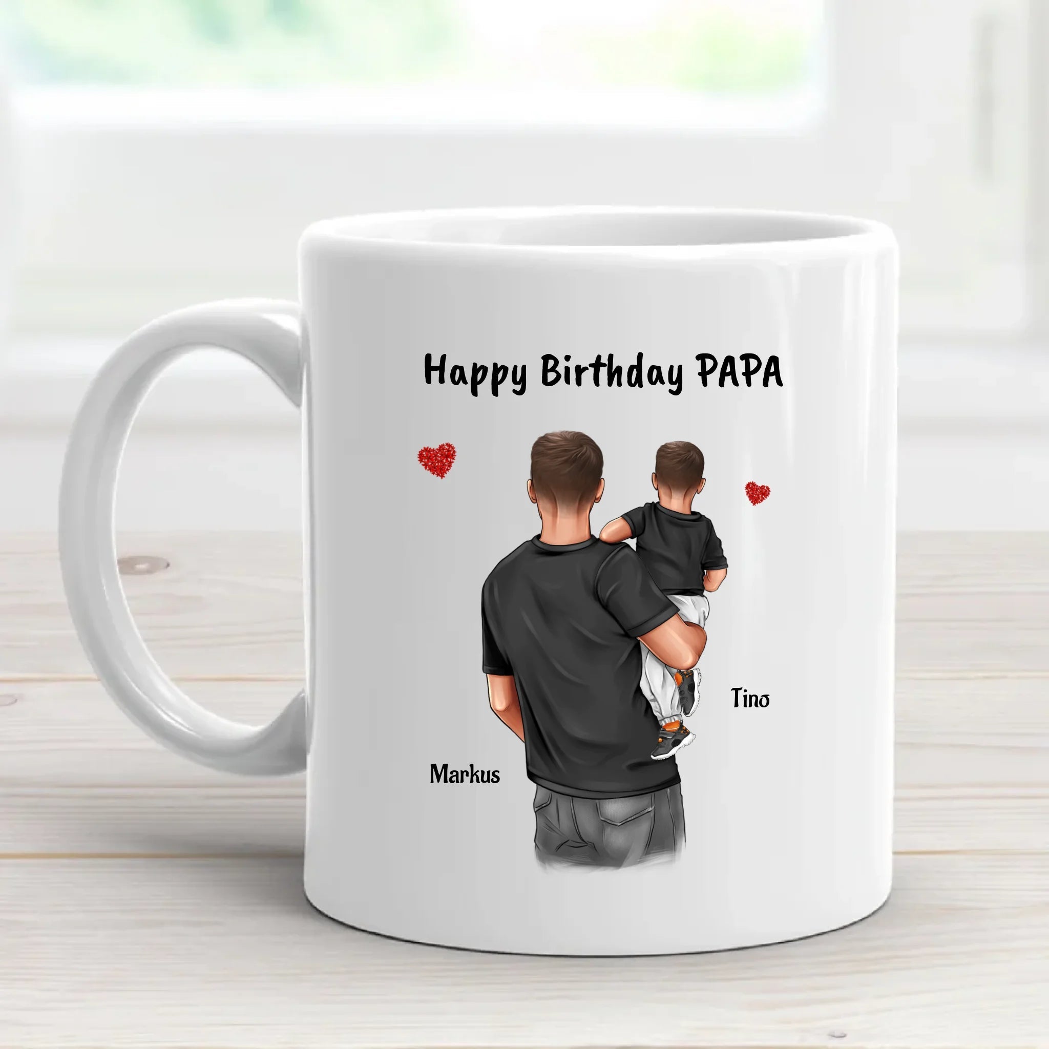 Vater Geburtstagsgeschenk Tasse Bild mit Sohn - Cantty