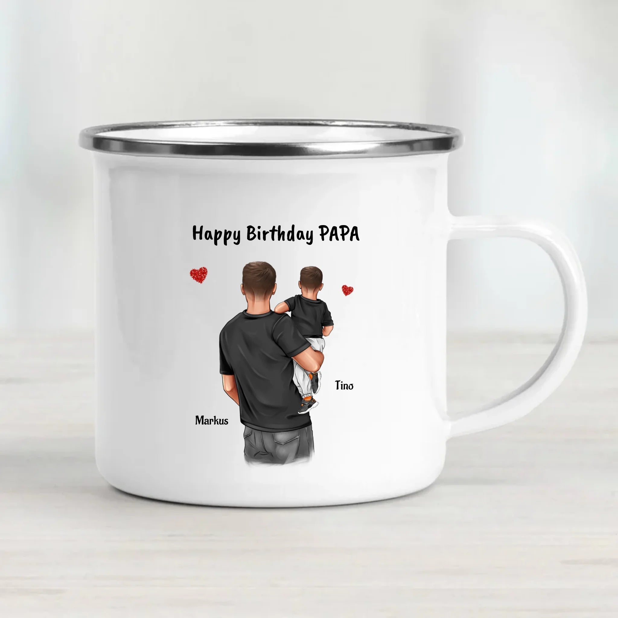 Vater Geburtstagsgeschenk Tasse Bild mit Sohn - Cantty