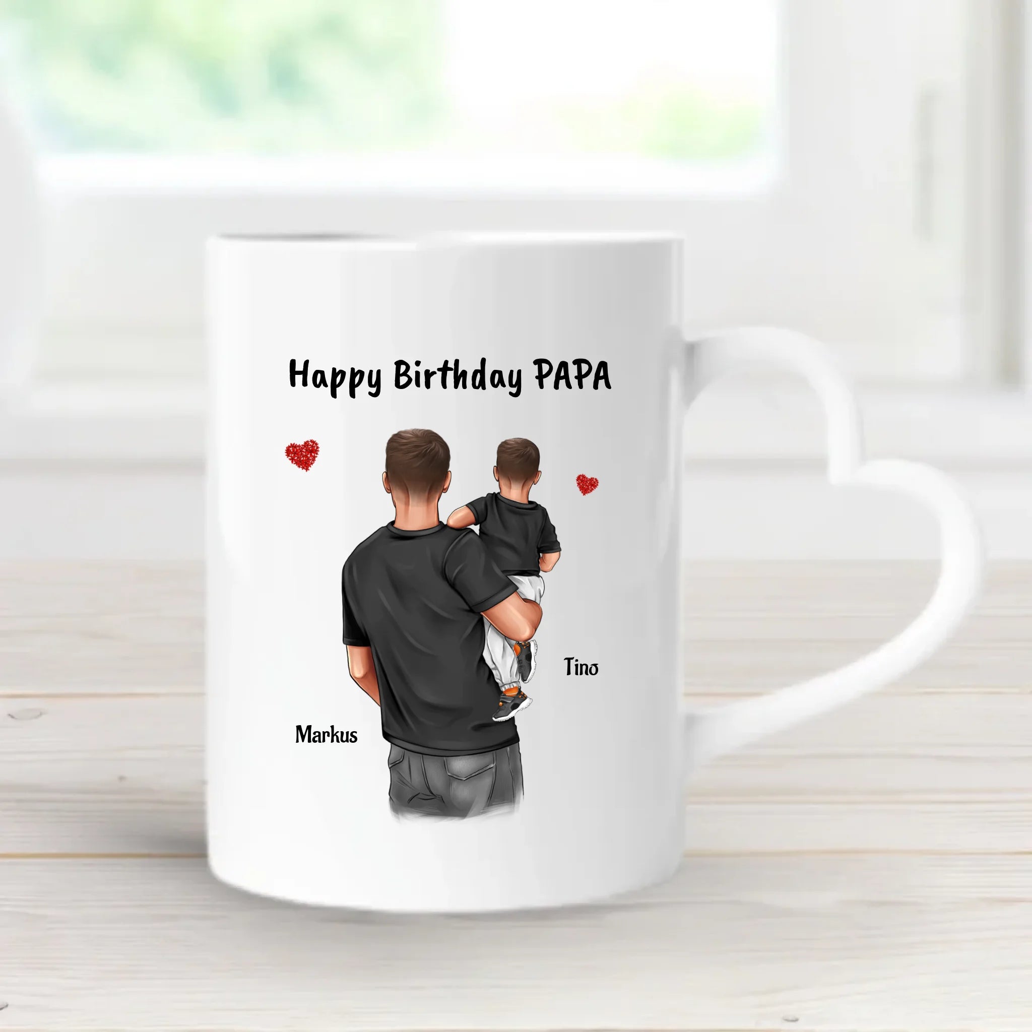 Vater Geburtstagsgeschenk Tasse Bild mit Sohn - Cantty
