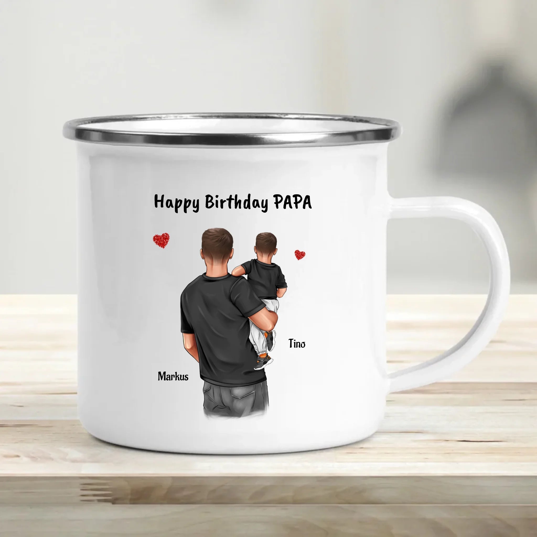 Vater Geburtstagsgeschenk Tasse Bild mit Sohn - Cantty