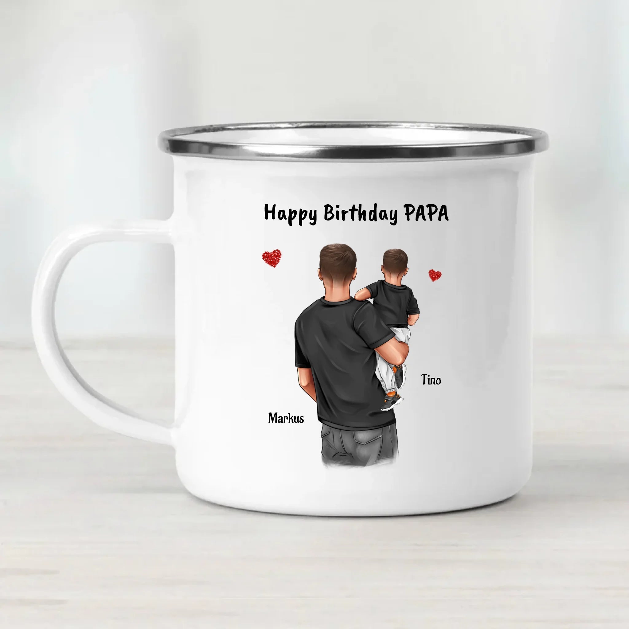 Vater Geburtstagsgeschenk Tasse Bild mit Sohn - Cantty