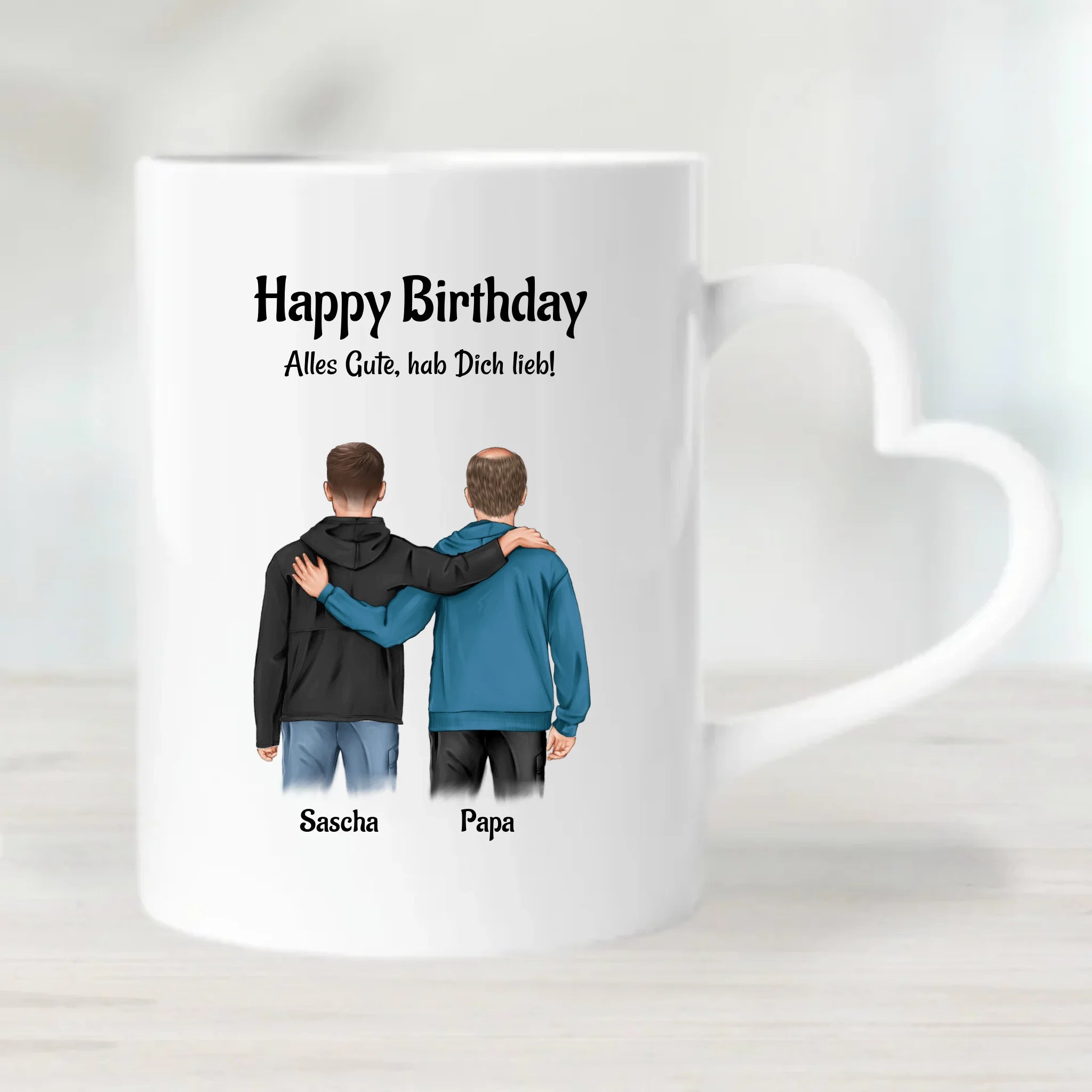 Vater Sohn Tasse personalisiert zum Geburtstag - Cantty