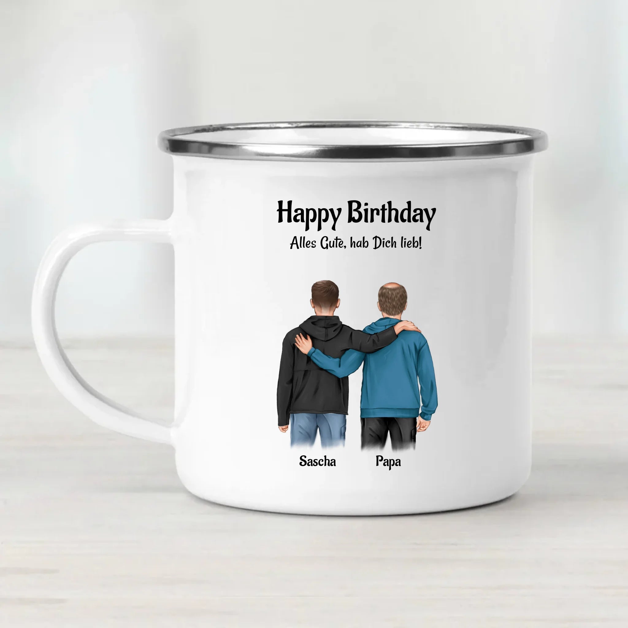 Vater Sohn Tasse personalisiert zum Geburtstag - Cantty