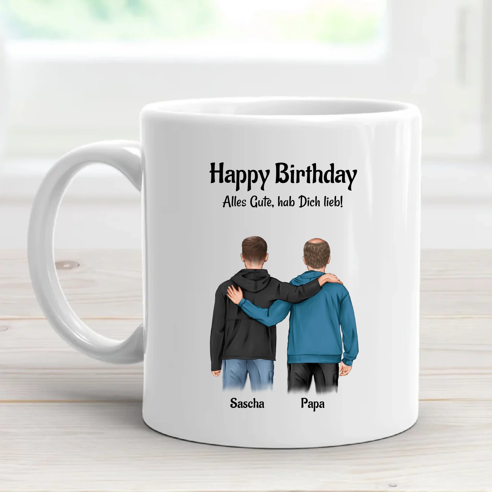 Vater Sohn Tasse personalisiert zum Geburtstag - Cantty