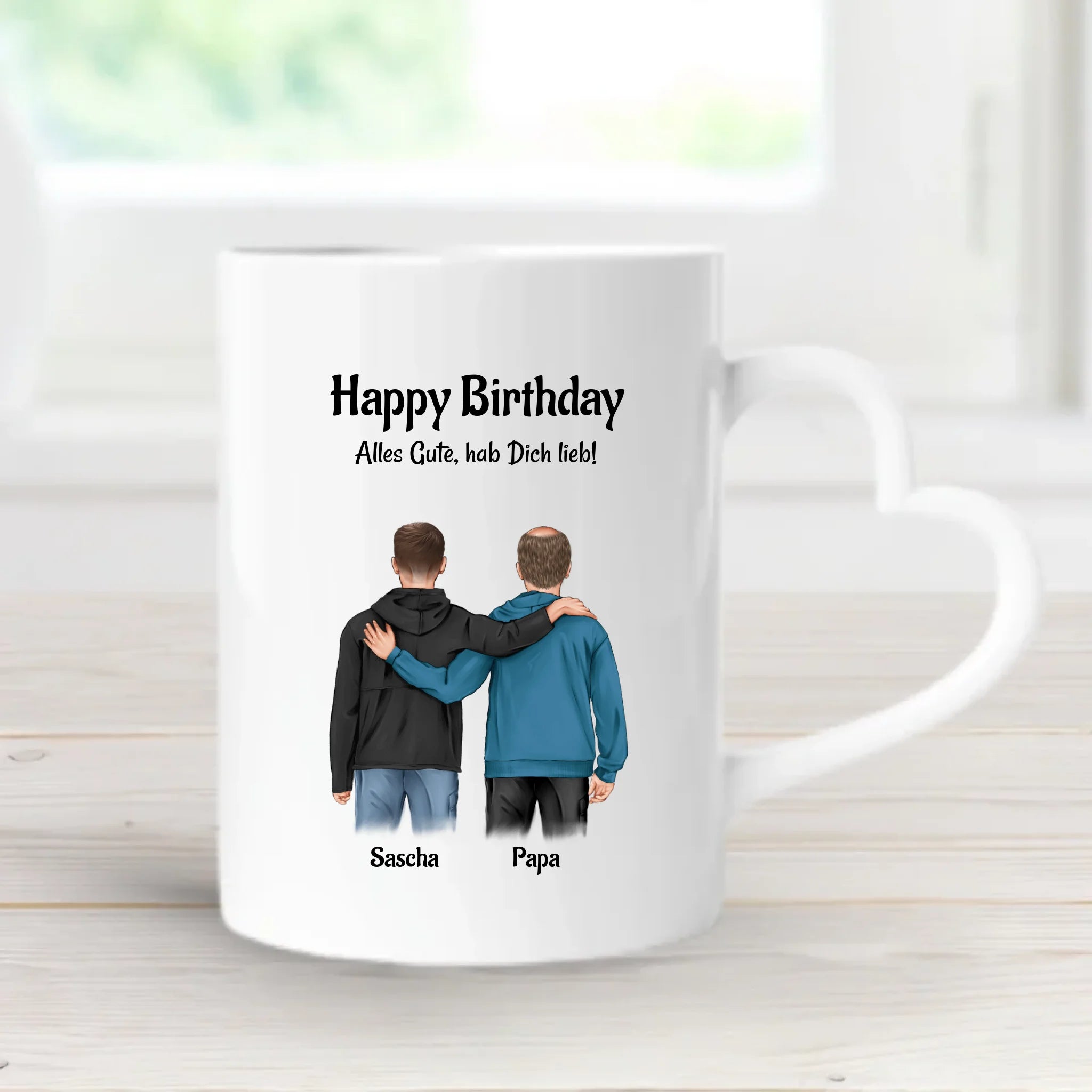 Vater Sohn Tasse personalisiert zum Geburtstag - Cantty