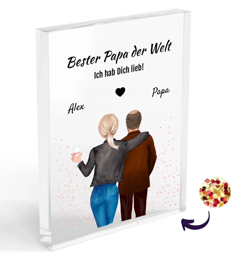 Vater Weihnachtsgeschenk Acrylglas Bild mit erwachsener Tochter - Cantty