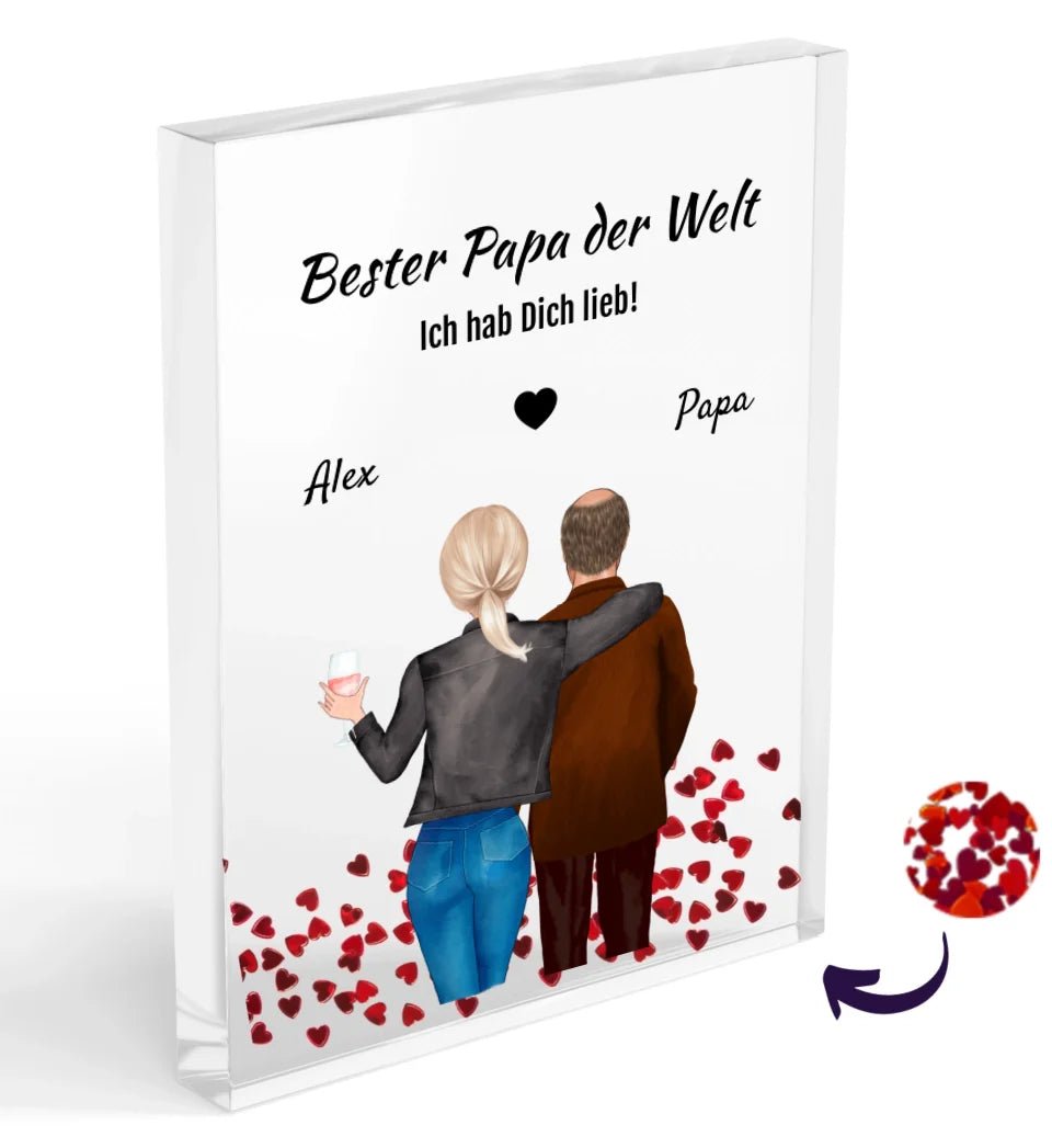 Vater Weihnachtsgeschenk Acrylglas Bild mit erwachsener Tochter - Cantty