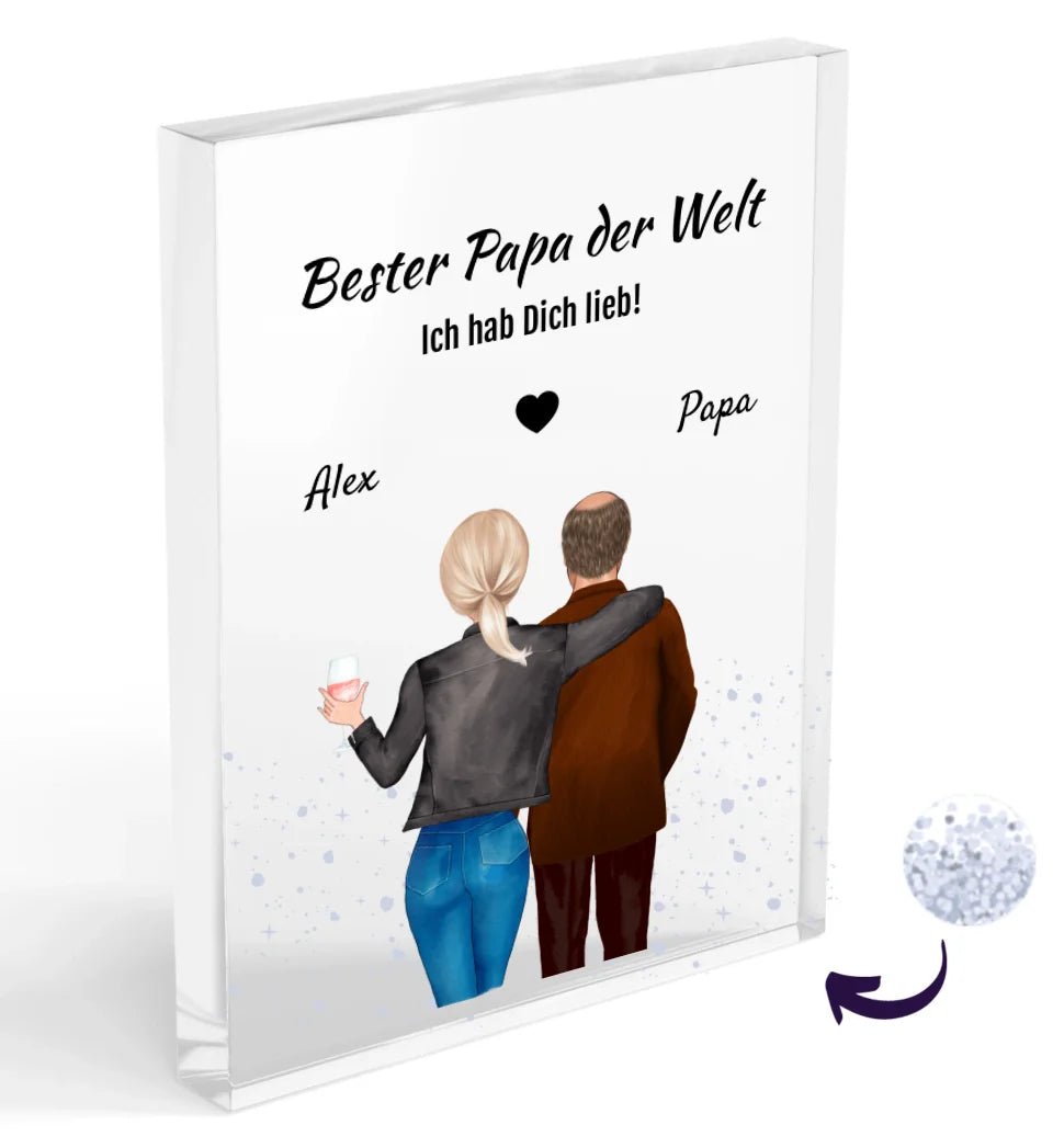 Vater Weihnachtsgeschenk Acrylglas Bild mit erwachsener Tochter - Cantty