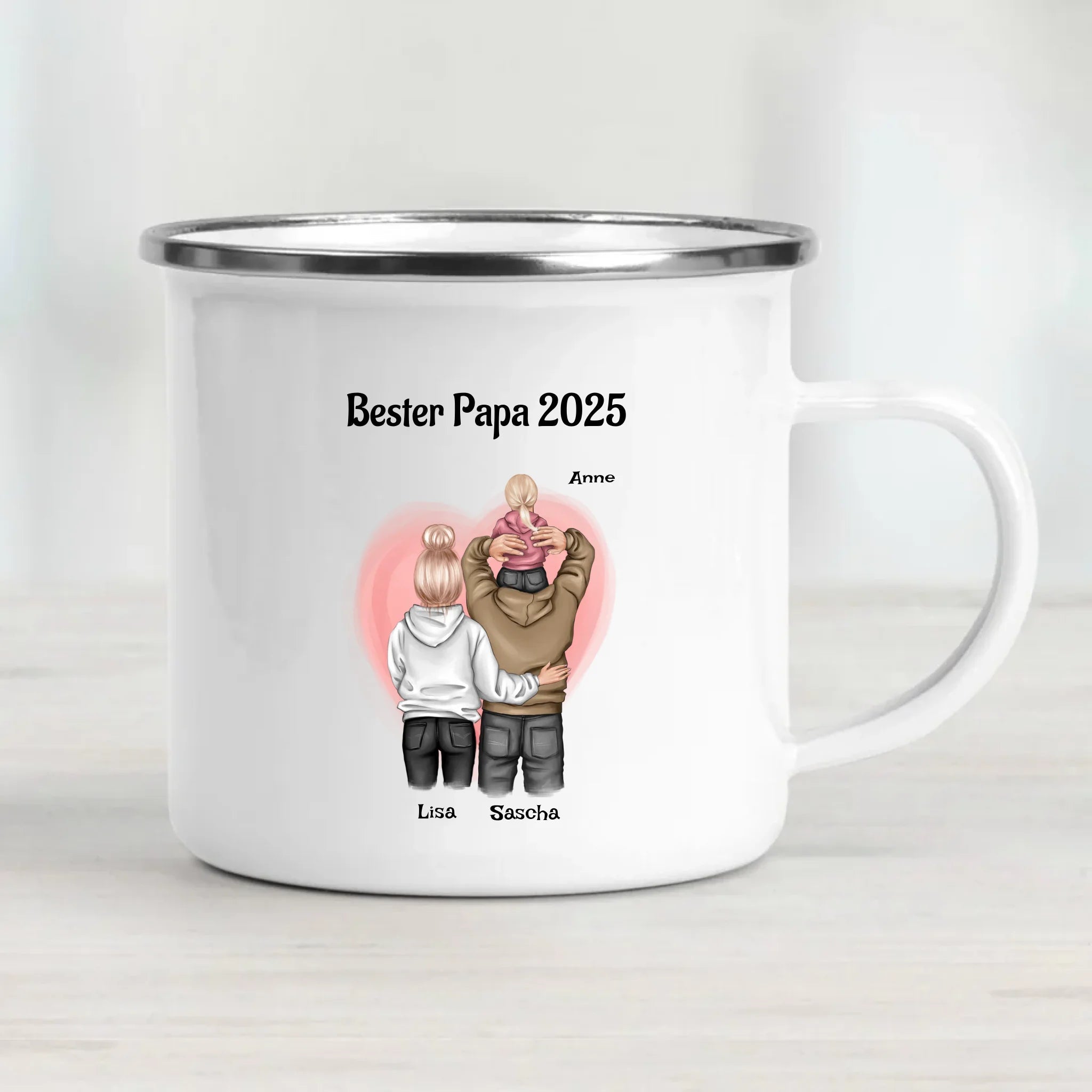 Vatertagsgeschenk Tasse mit Familie Bild personalisiert - Cantty