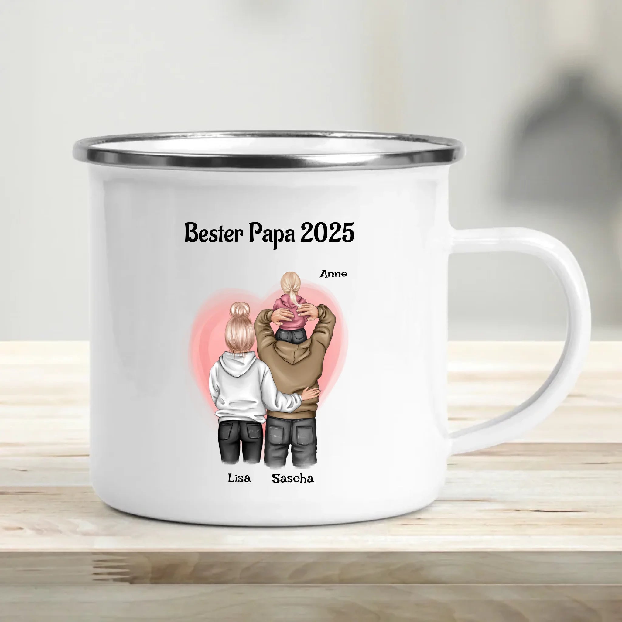 Vatertagsgeschenk Tasse mit Familie Bild personalisiert - Cantty