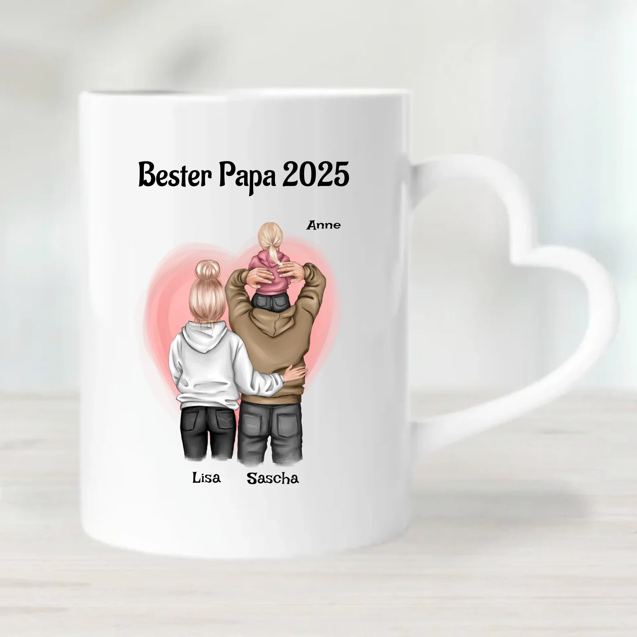 Vatertagsgeschenk Tasse mit Familie Bild personalisiert - Cantty