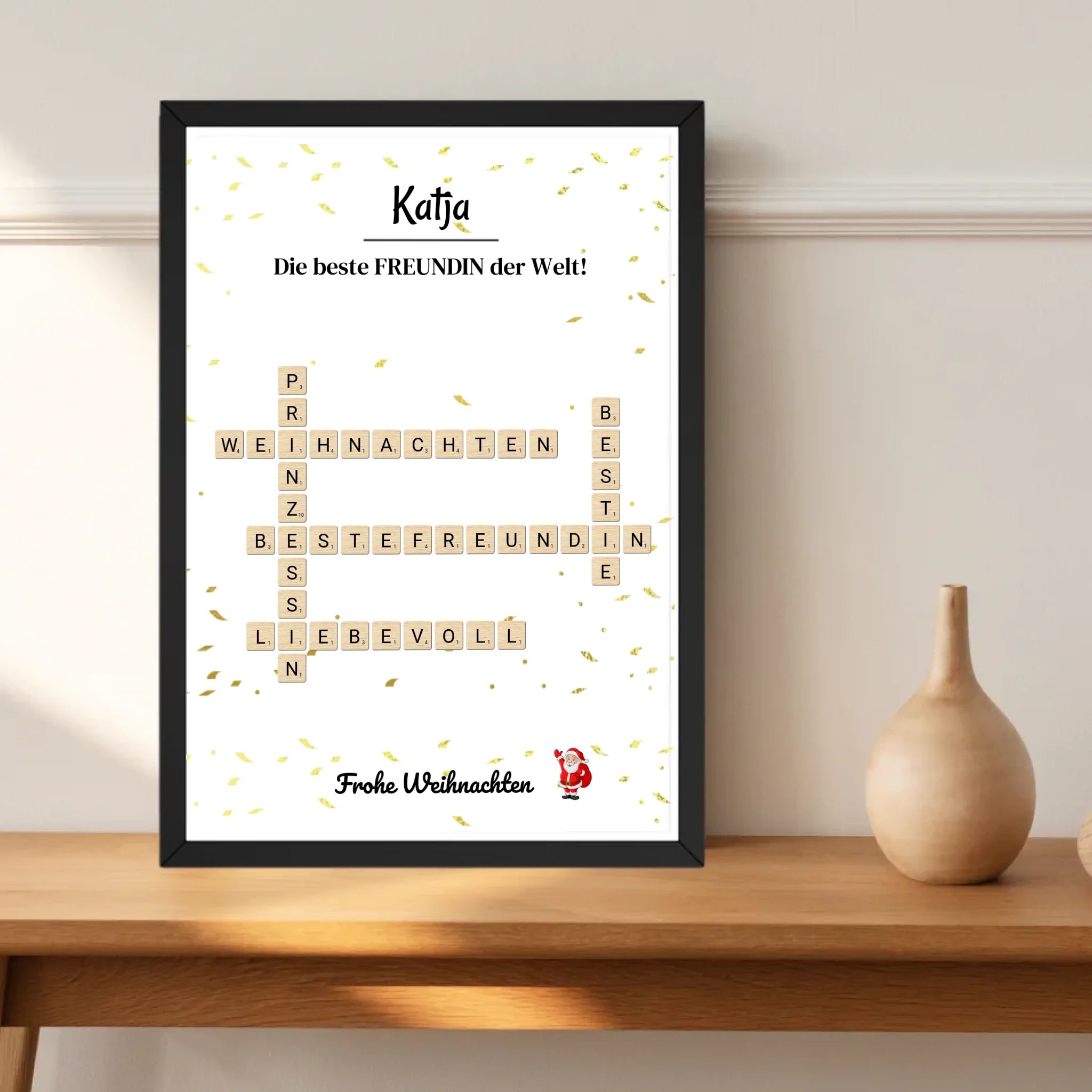 Weihnachtsgeschenk beste Freundin Poster Scrabble Design - Cantty