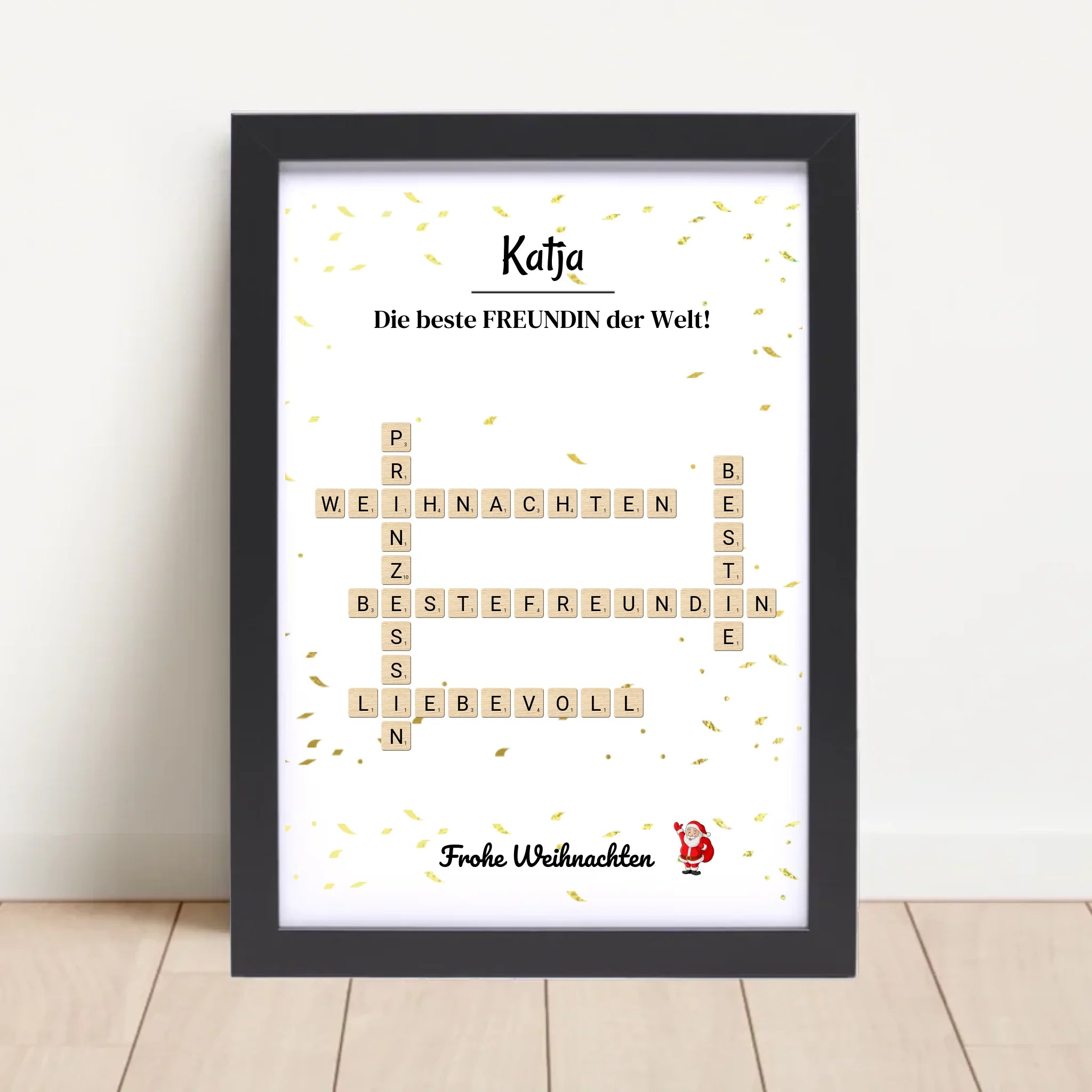 Weihnachtsgeschenk beste Freundin Poster Scrabble Design - Cantty