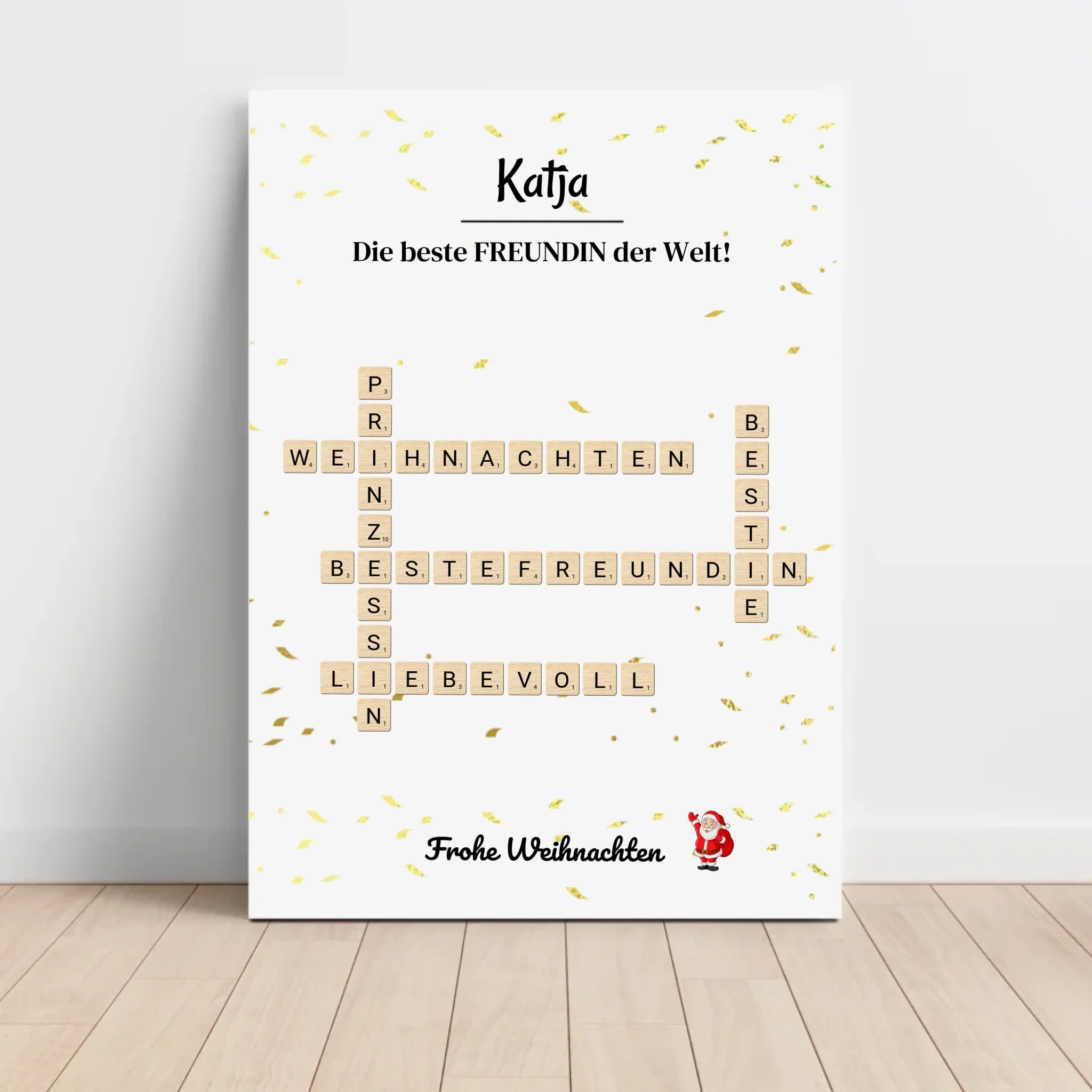Weihnachtsgeschenk beste Freundin Poster Scrabble Design - Cantty