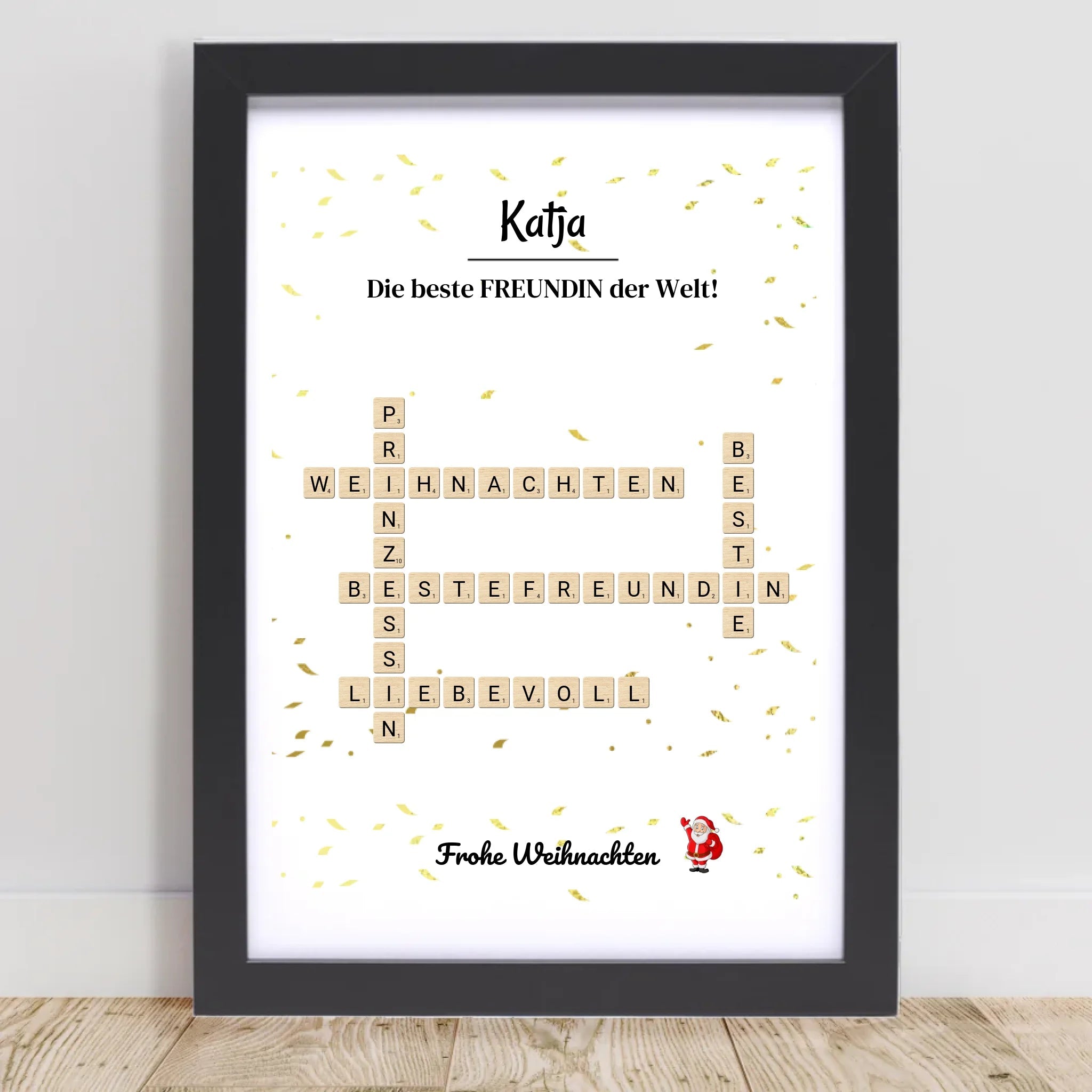 Weihnachtsgeschenk beste Freundin Poster Scrabble Design - Cantty