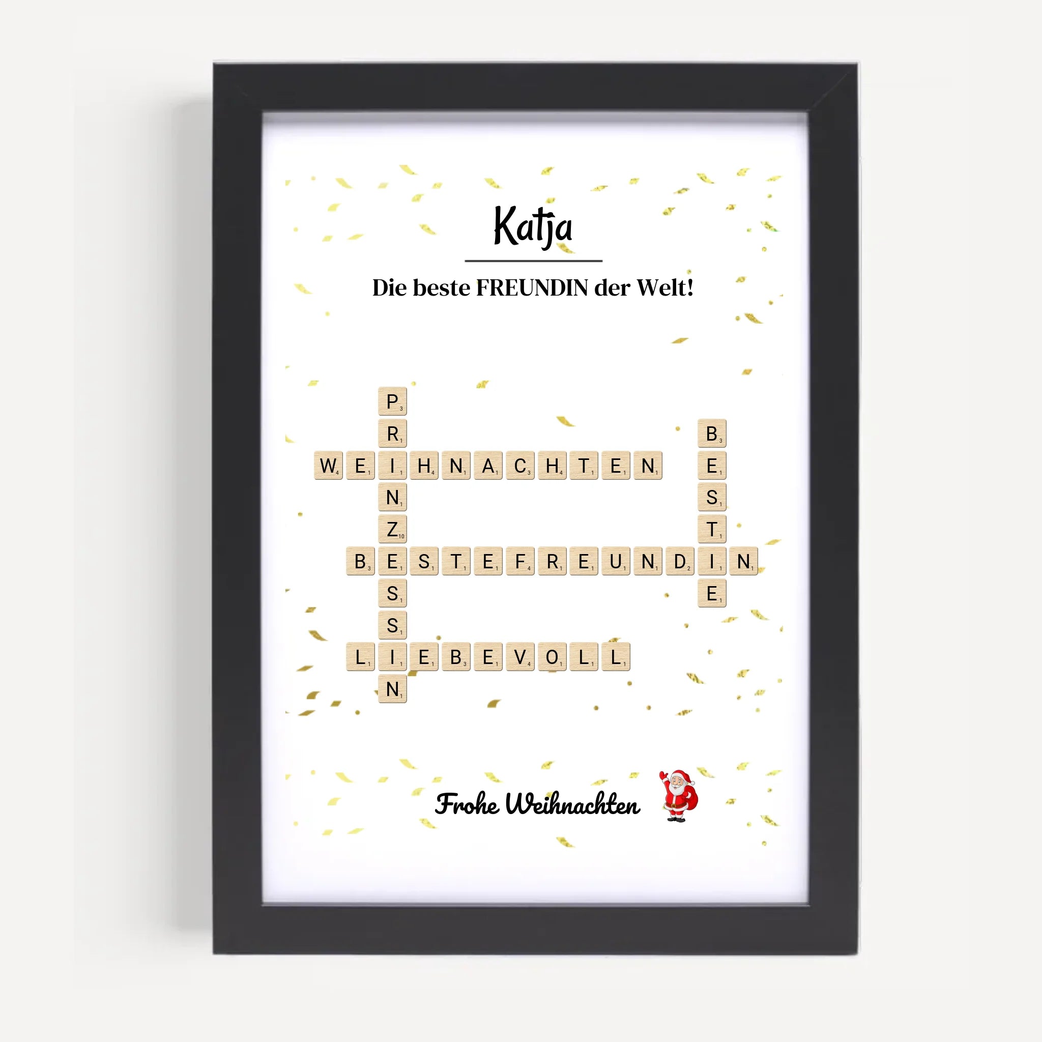 Weihnachtsgeschenk beste Freundin Poster Scrabble Design - Cantty