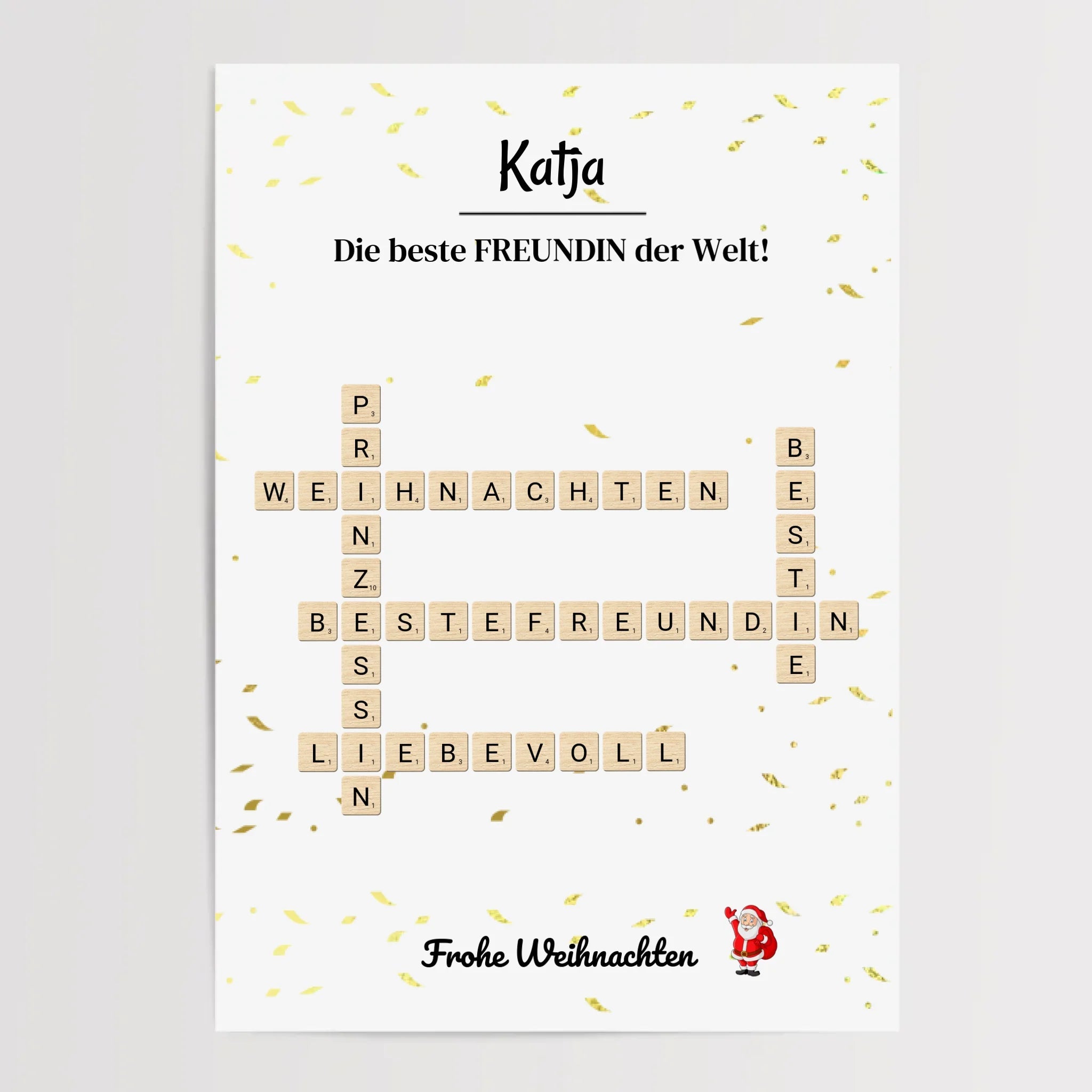 Weihnachtsgeschenk beste Freundin Poster Scrabble Design - Cantty