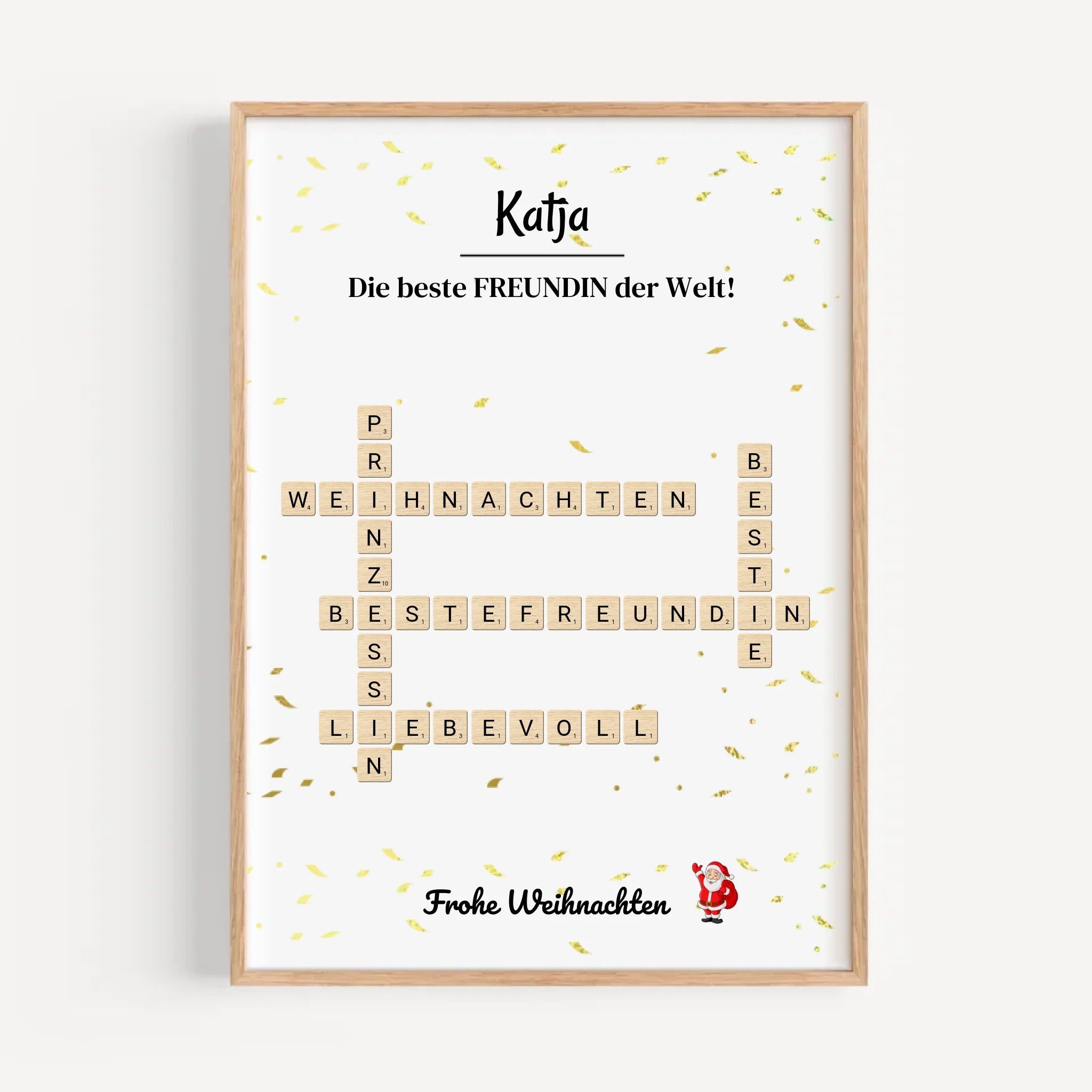 Weihnachtsgeschenk beste Freundin Poster Scrabble Design - Cantty