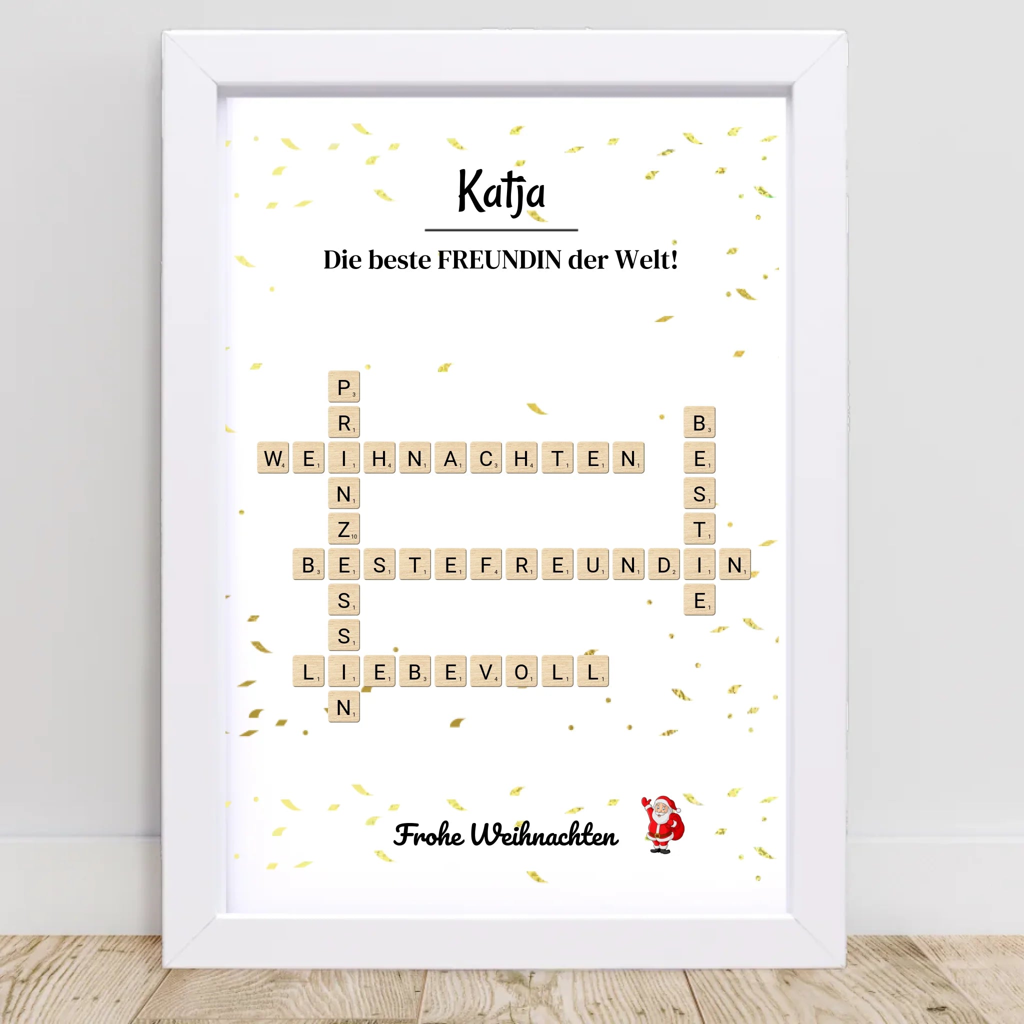 Weihnachtsgeschenk beste Freundin Poster Scrabble Design - Cantty
