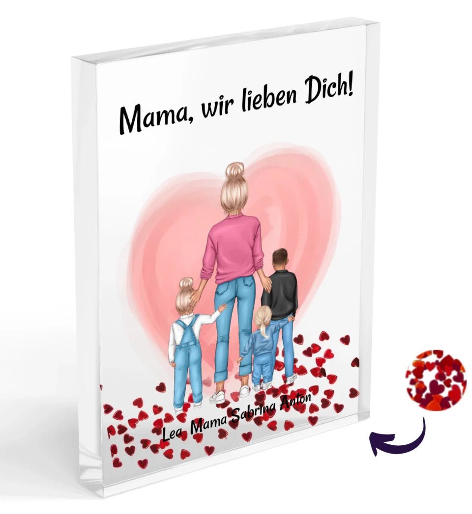 Weihnachtsgeschenk für Mutter Acrylglas Bild mit Kinder personalisierbar - Cantty