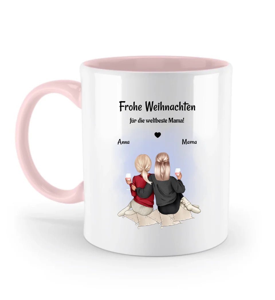 Weihnachtsgeschenk für Mutter Tasse personalisiert, Mutter Tochter Bild Kaffeetasse Keramik - Cantty