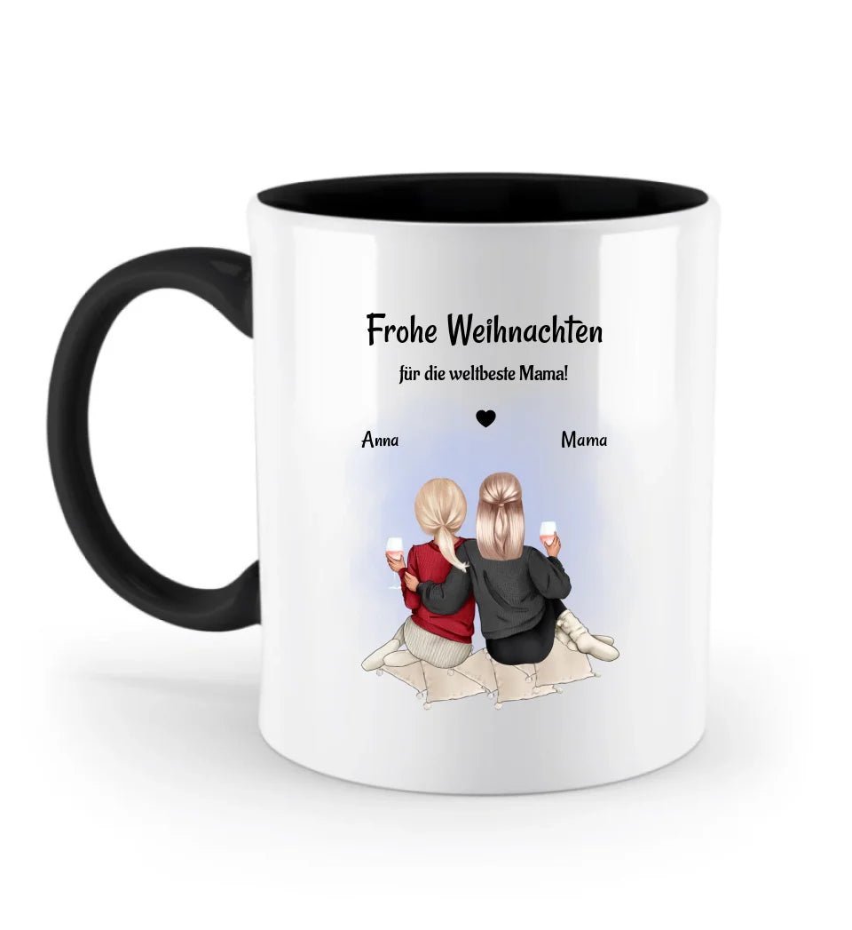 Weihnachtsgeschenk für Mutter Tasse personalisiert, Mutter Tochter Bild Kaffeetasse Keramik - Cantty