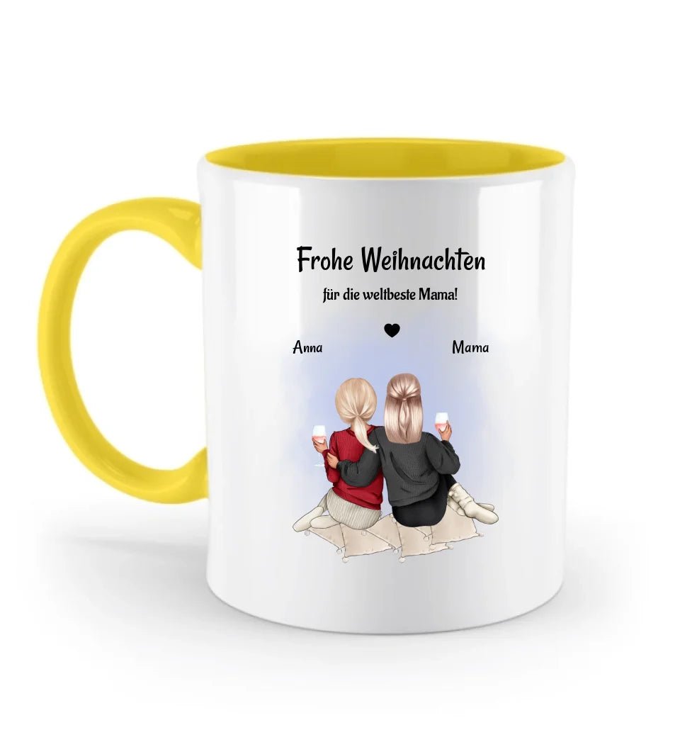 Weihnachtsgeschenk für Mutter Tasse personalisiert, Mutter Tochter Bild Kaffeetasse Keramik - Cantty