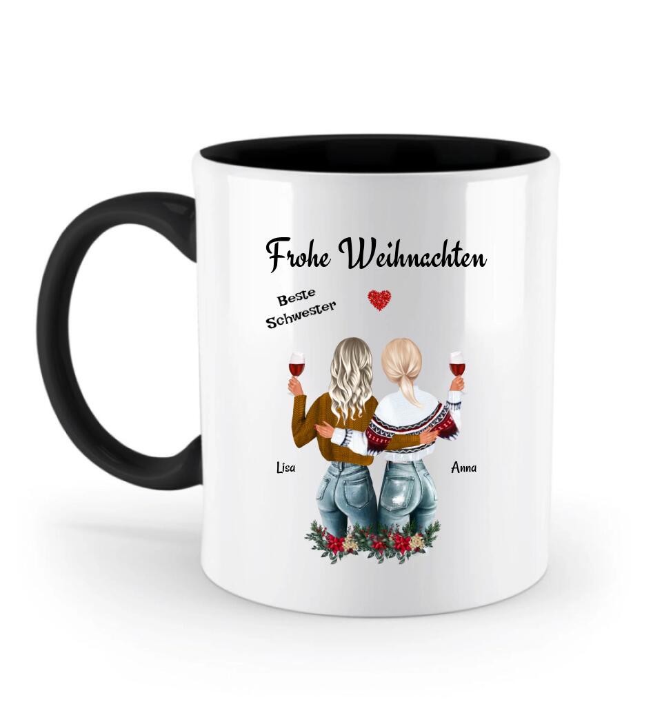 Weihnachtsgeschenk Schwester Tasse individuell gestalten - Cantty