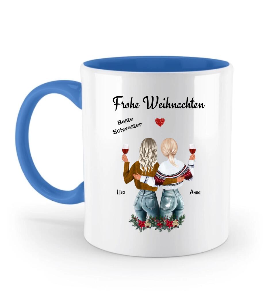 Weihnachtsgeschenk Schwester Tasse individuell gestalten - Cantty