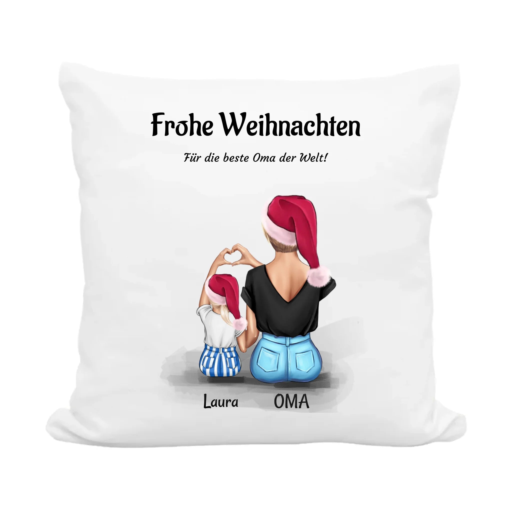 Weihnachtskissen Geschenk für Oma Enkeltochter personalisiert - Cantty