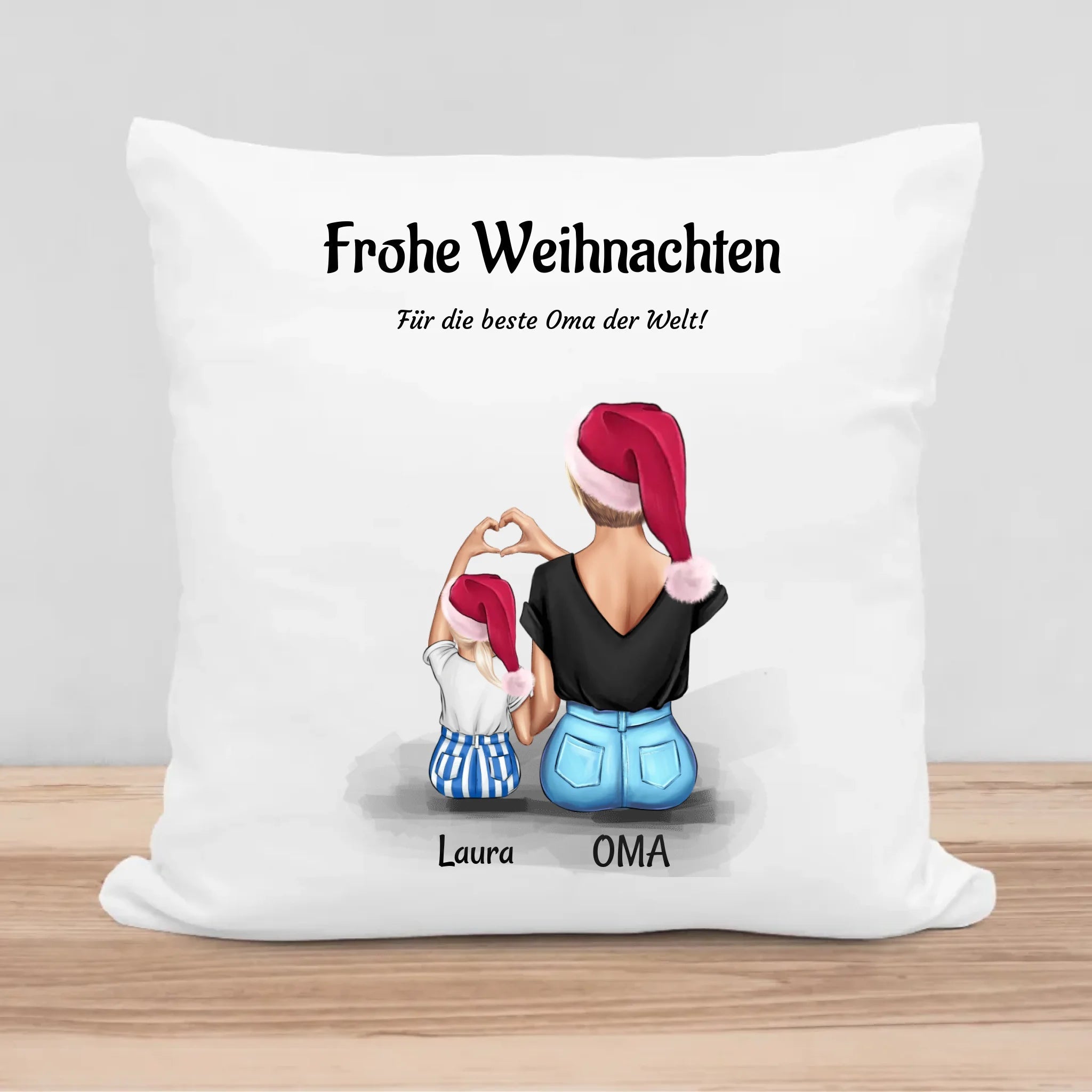 Weihnachtskissen Geschenk für Oma Enkeltochter personalisiert - Cantty