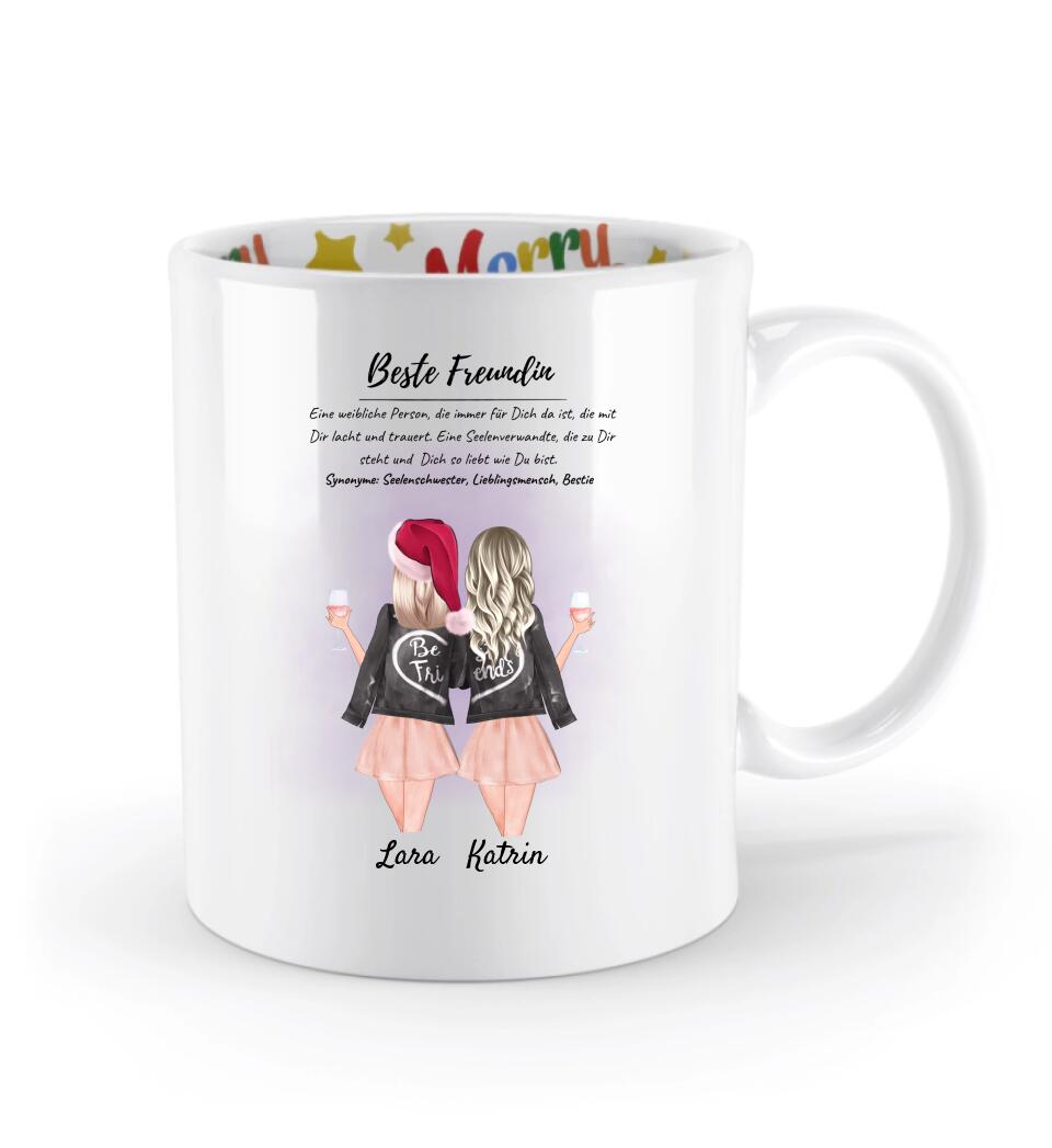 Beste Freundinnen Tasse personalisiert Geschenk zu Weihanchten - Cantty