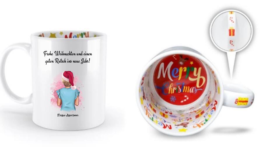 Lehrerin Weihnachtstasse Geschenk personalisiert - Cantty