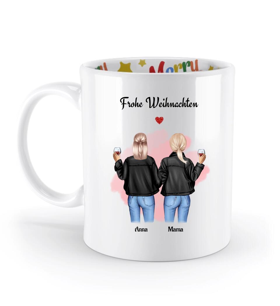 Mama Tochter Weihnachtsgeschenk Tasse personalisiert - Cantty