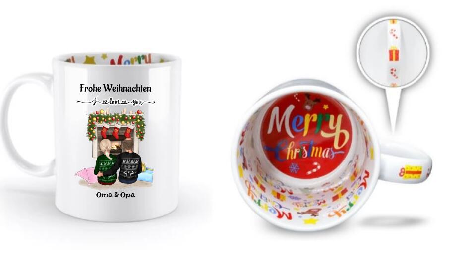 Oma Opa Kaffeetasse Weihnachtsgeschenk personalisiert - Cantty