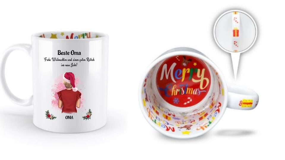 Oma Weihnachtstasse Geschenk personalisiert - Cantty