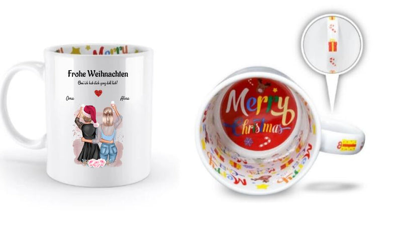 Tasse für Oma zu Weihnachten personalisiert bedrucken - Cantty