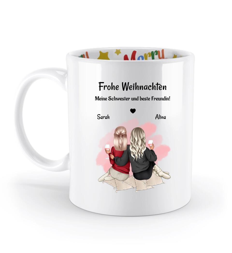 Weihnachtstasse Geschenk für Schwester personalisiert - Cantty