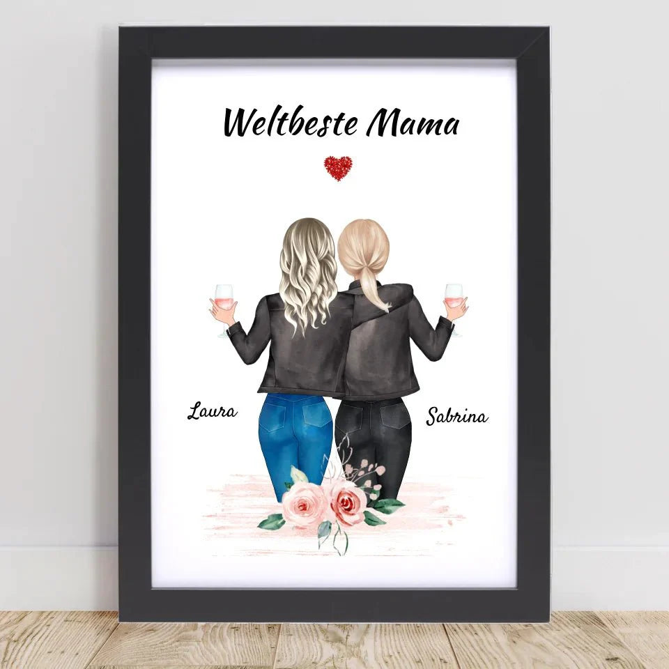 Personalisierte Mutter Tochter Poster – Einzigartige Geschenke für Mama