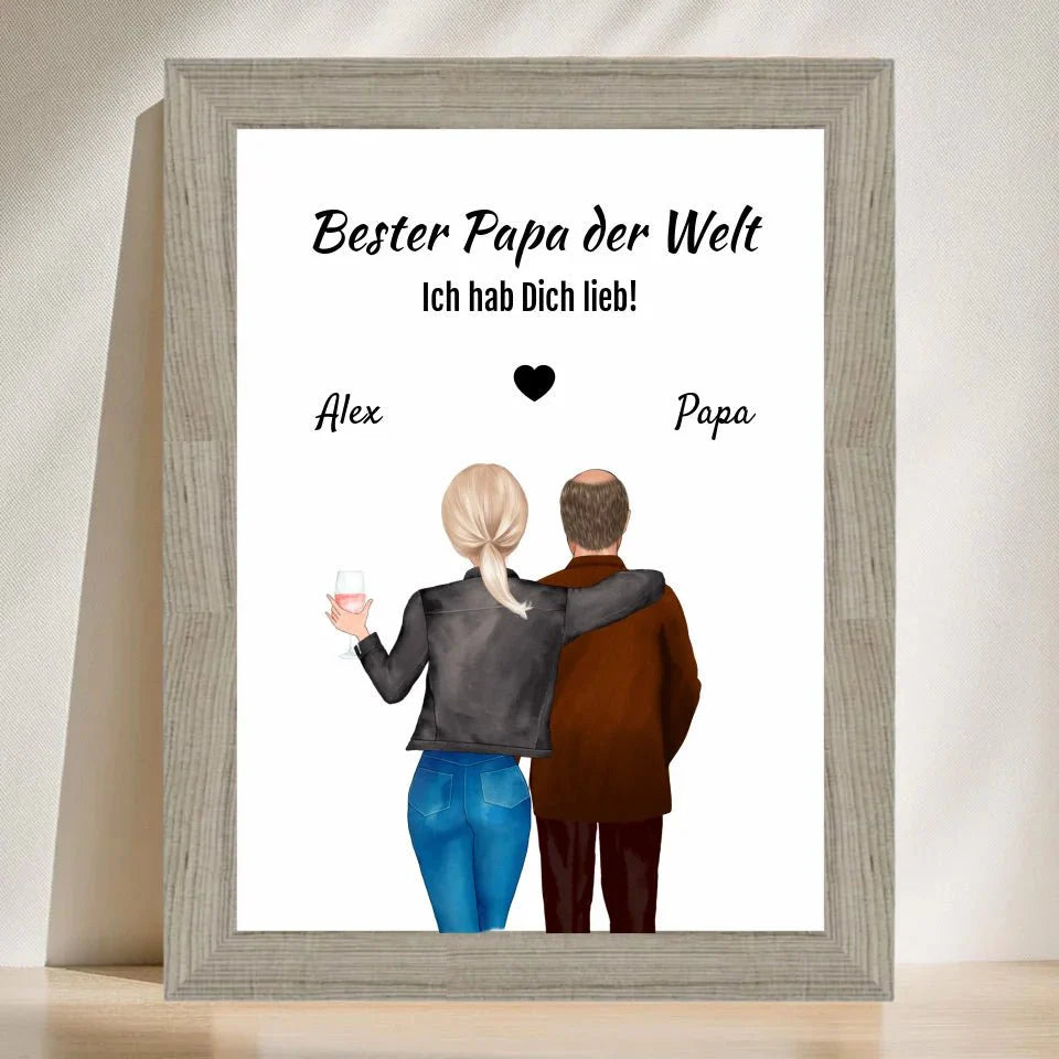 Vatertag Poster & Bilder personalisiert – Geschenk für Papa