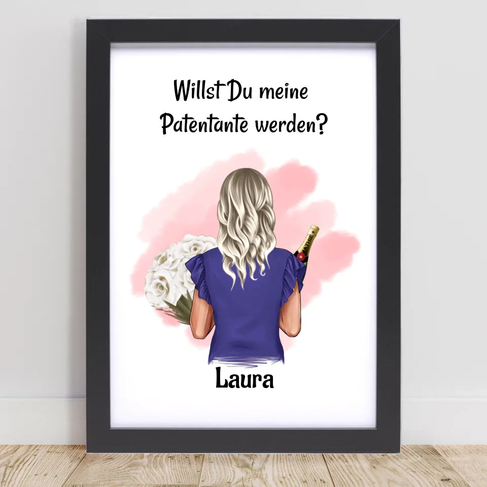 Patentante Poster & Bild Geschenke personalisiert