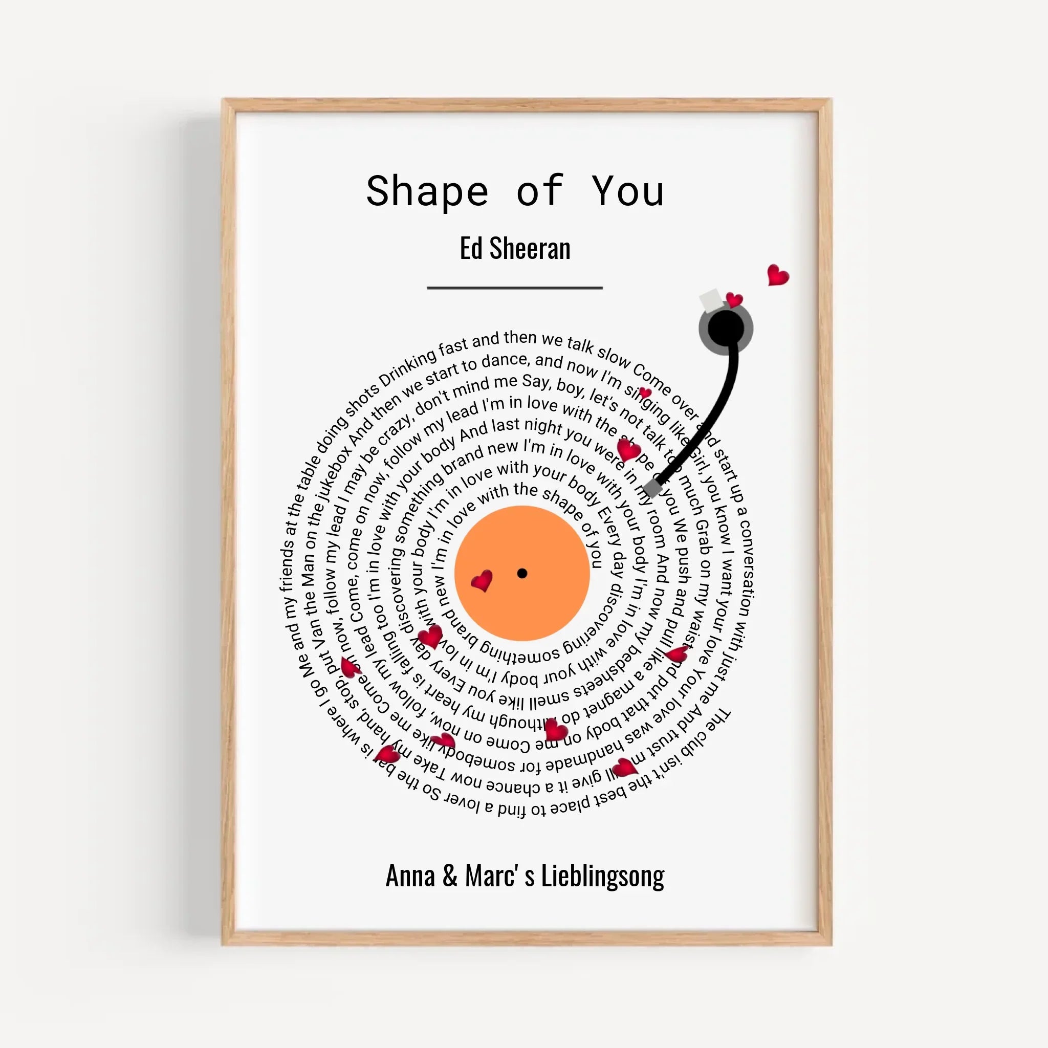 Musikposter Songtext Lyrics Schallplatte Lieblingssong Geschenke personalisiert - Cantty
