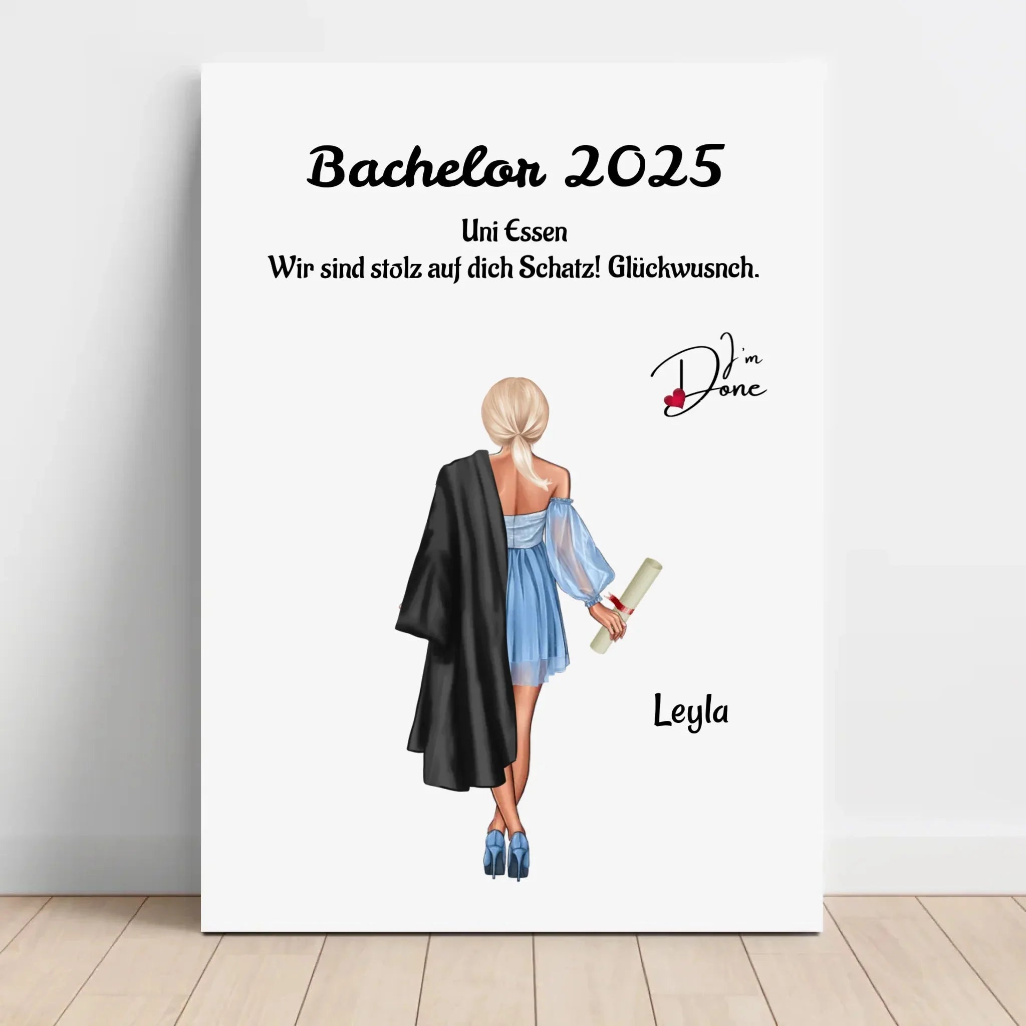 Bachelor Leinwand Geschenke personalisiert - Cantty