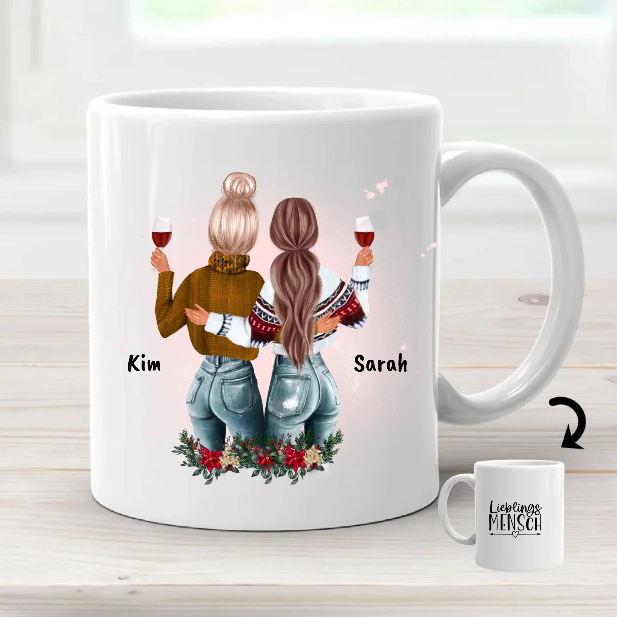 Beste Freundin Tasse Geschenk für 2 Personen personalisiert - Cantty