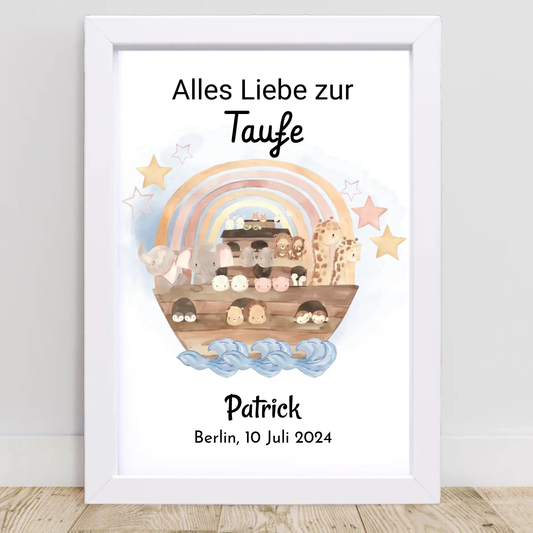 Taufe Poster & Bild Geschenk personalisiert