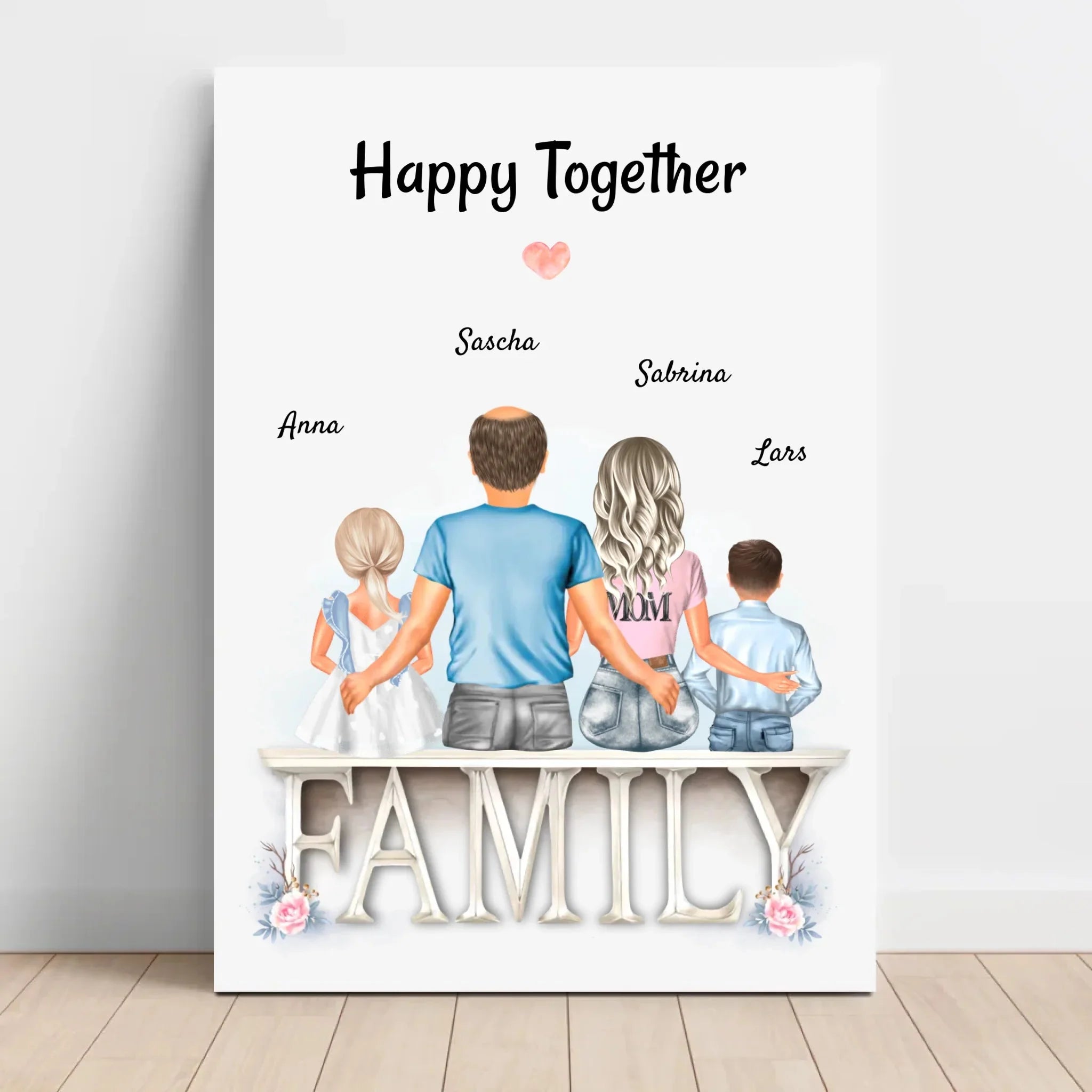 Familie Leinwand personalisiert mit Name - Geschenke gestalten - Cantty