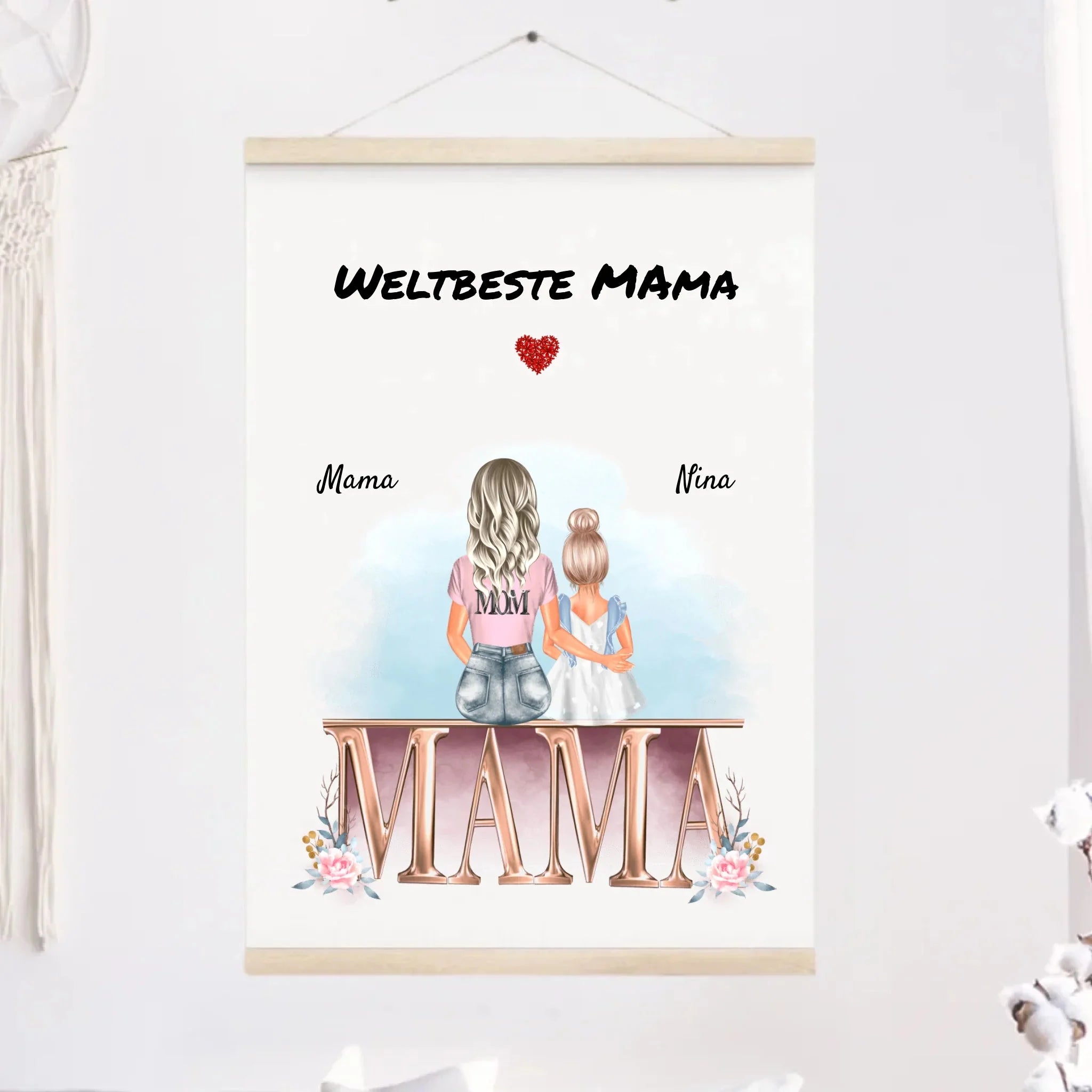 Mutter Kind Poster Geschenke personalisiert