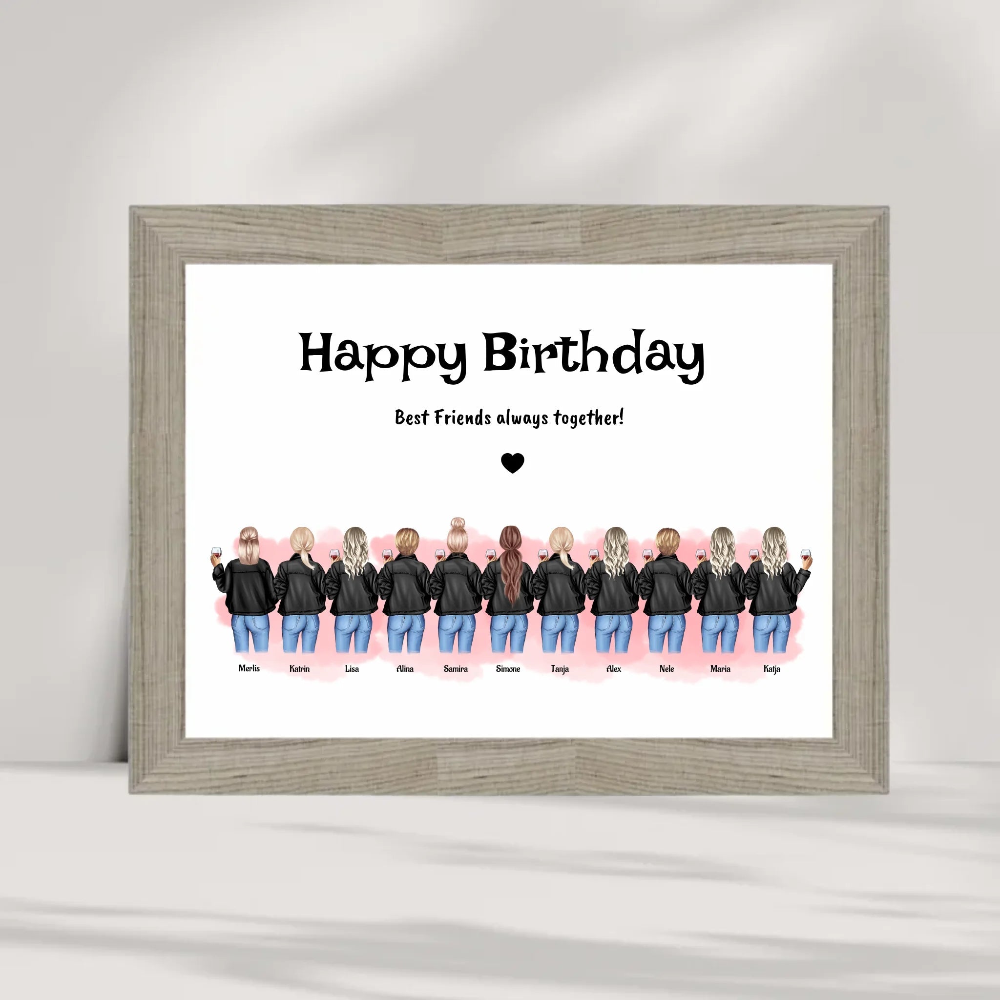 11 Freundinnen Poster personalisiert Geburtstagsgeschenk - Cantty