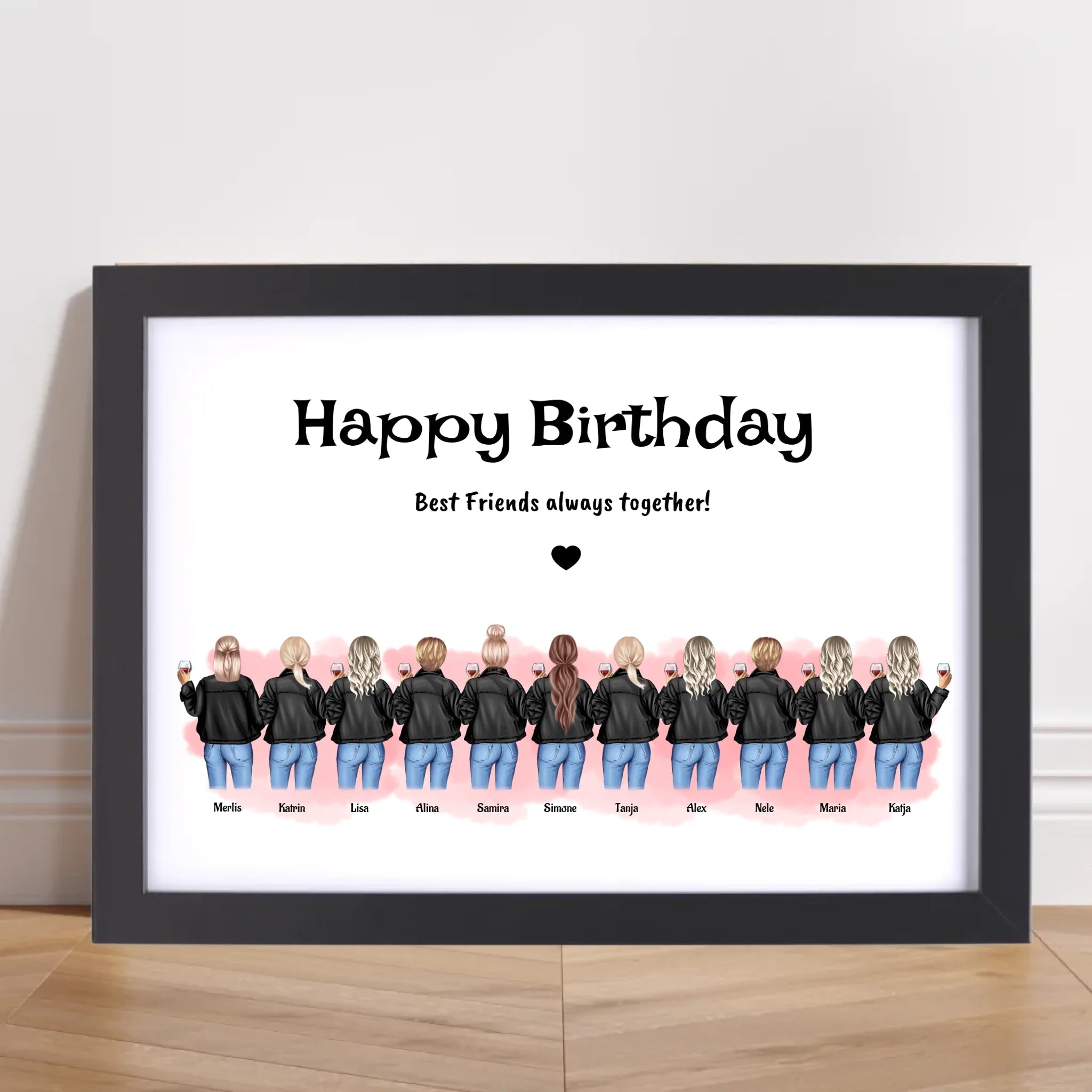 11 Freundinnen Poster personalisiert Geburtstagsgeschenk - Cantty